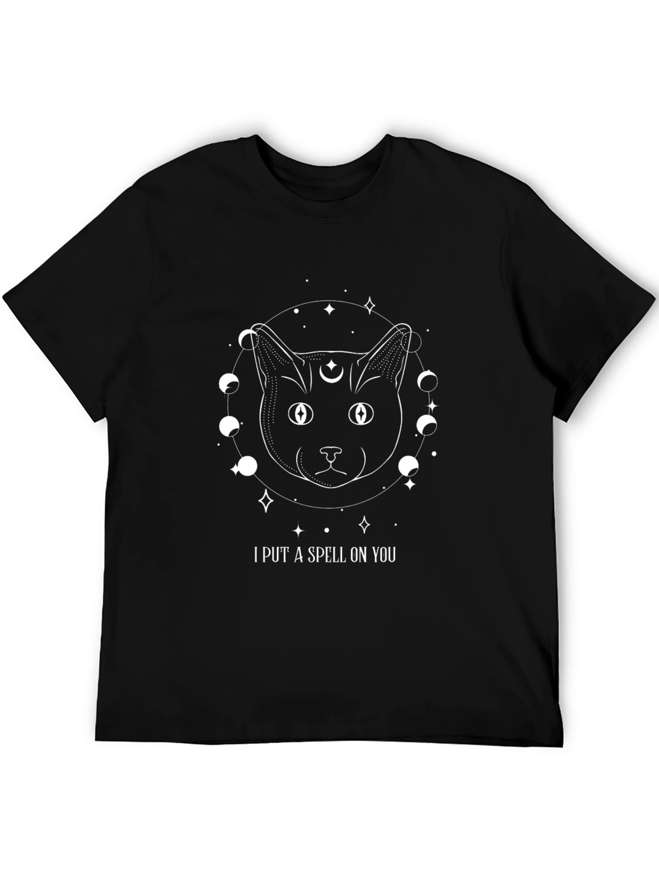 Mystic Cat Moon Phases Graphic Tee - Spellbinding Style