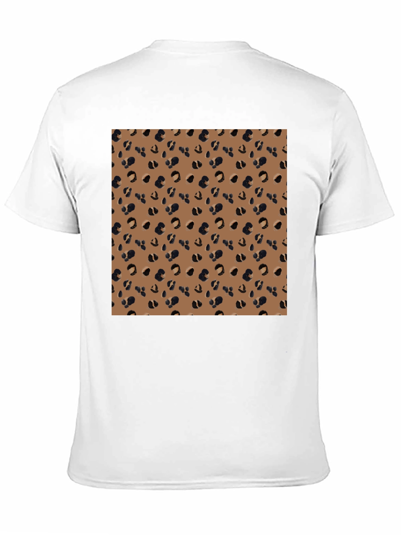 Black Tee with Leopard Print Panel