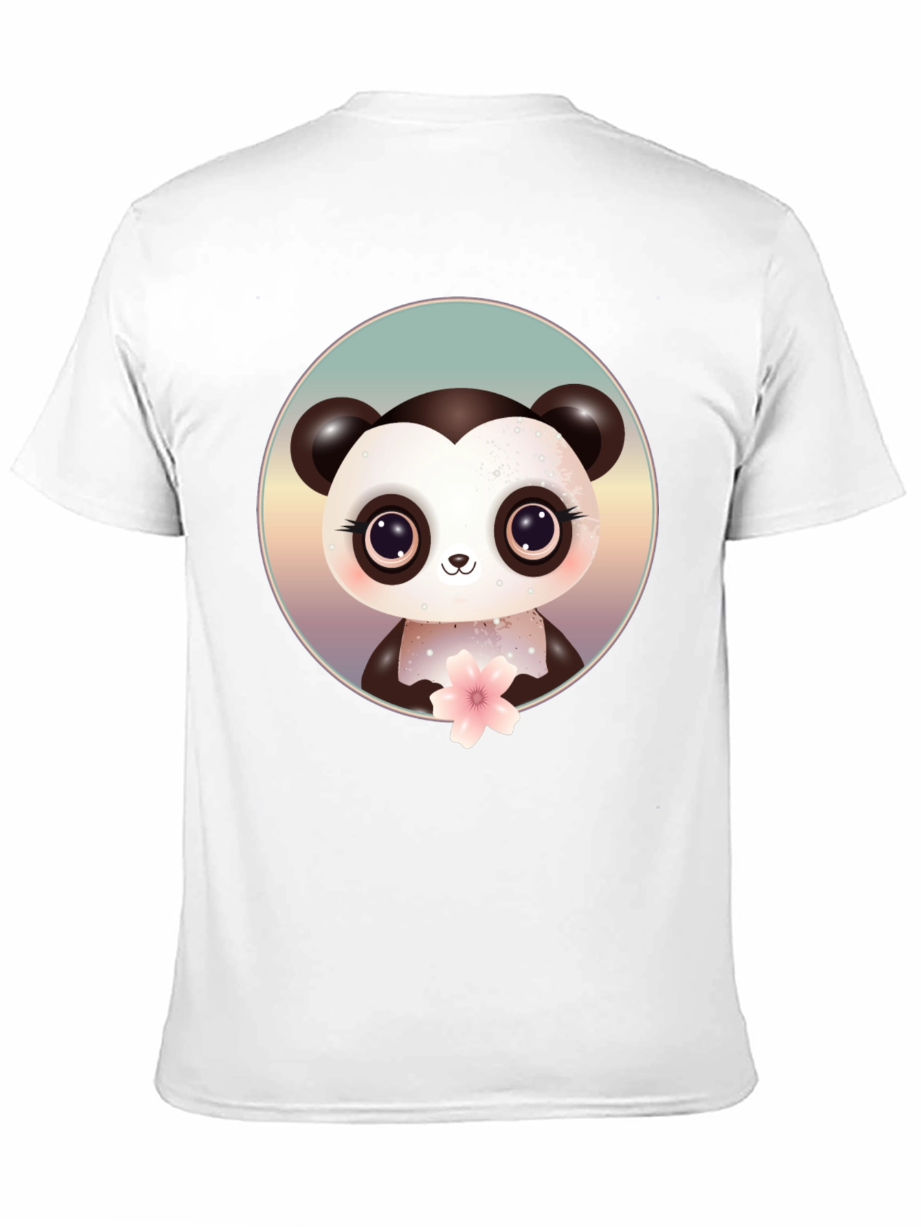 Cute Panda Bear Graphic Black T-Shirt