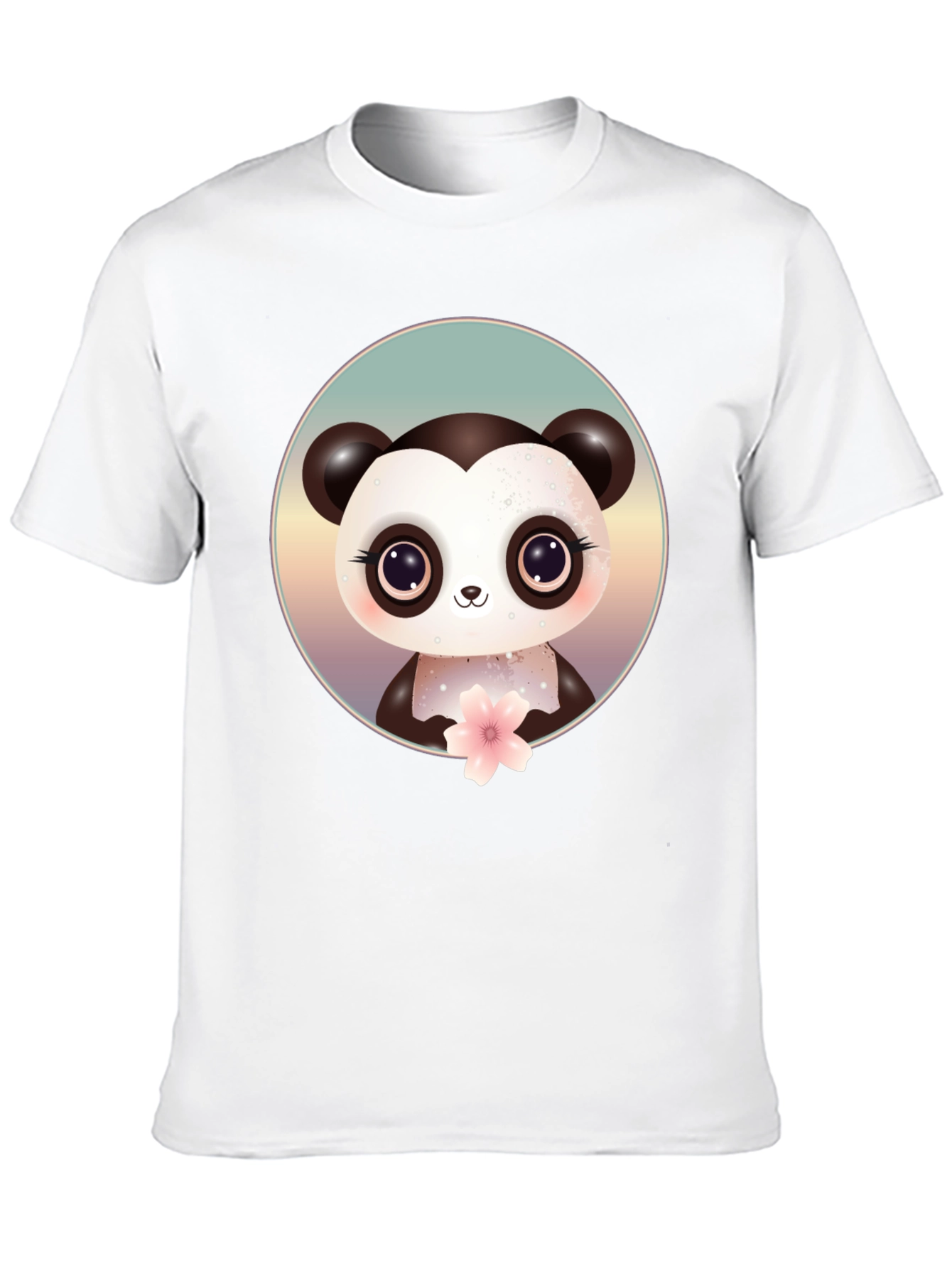 Cute Panda Bear Graphic Black T-Shirt
