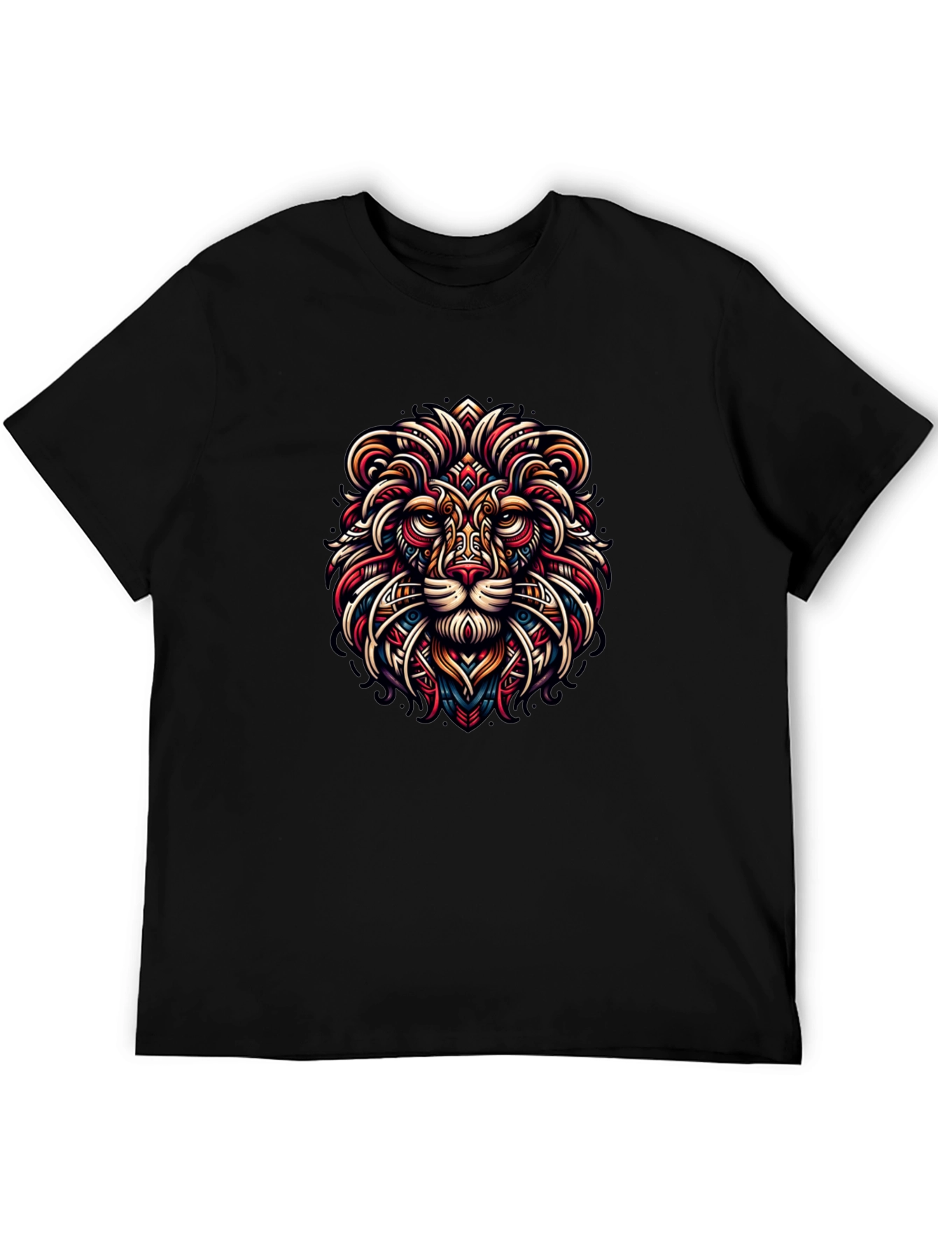 Lion Art Graphic Black Tee