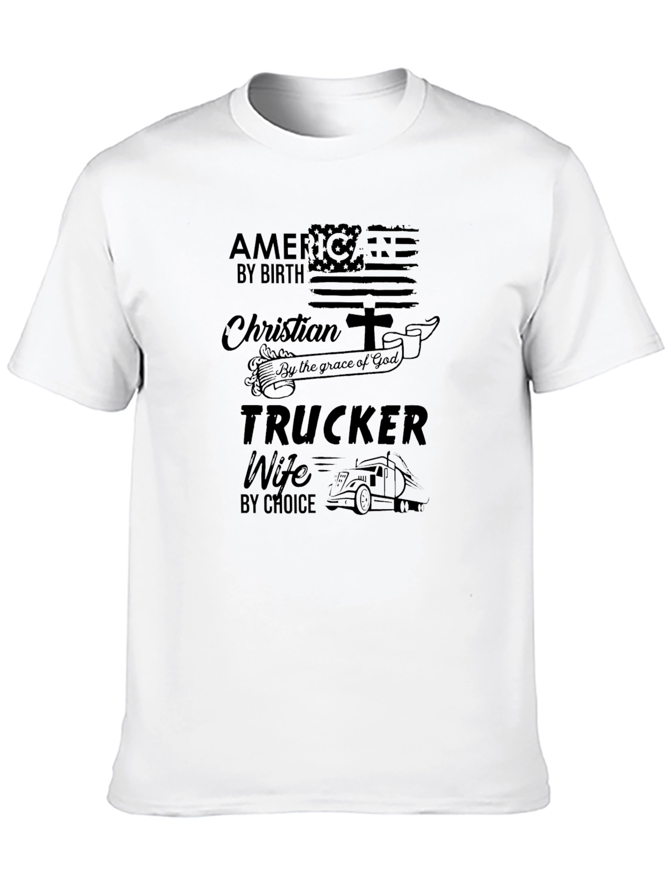Christian Trucker Wife Black T-Shirt