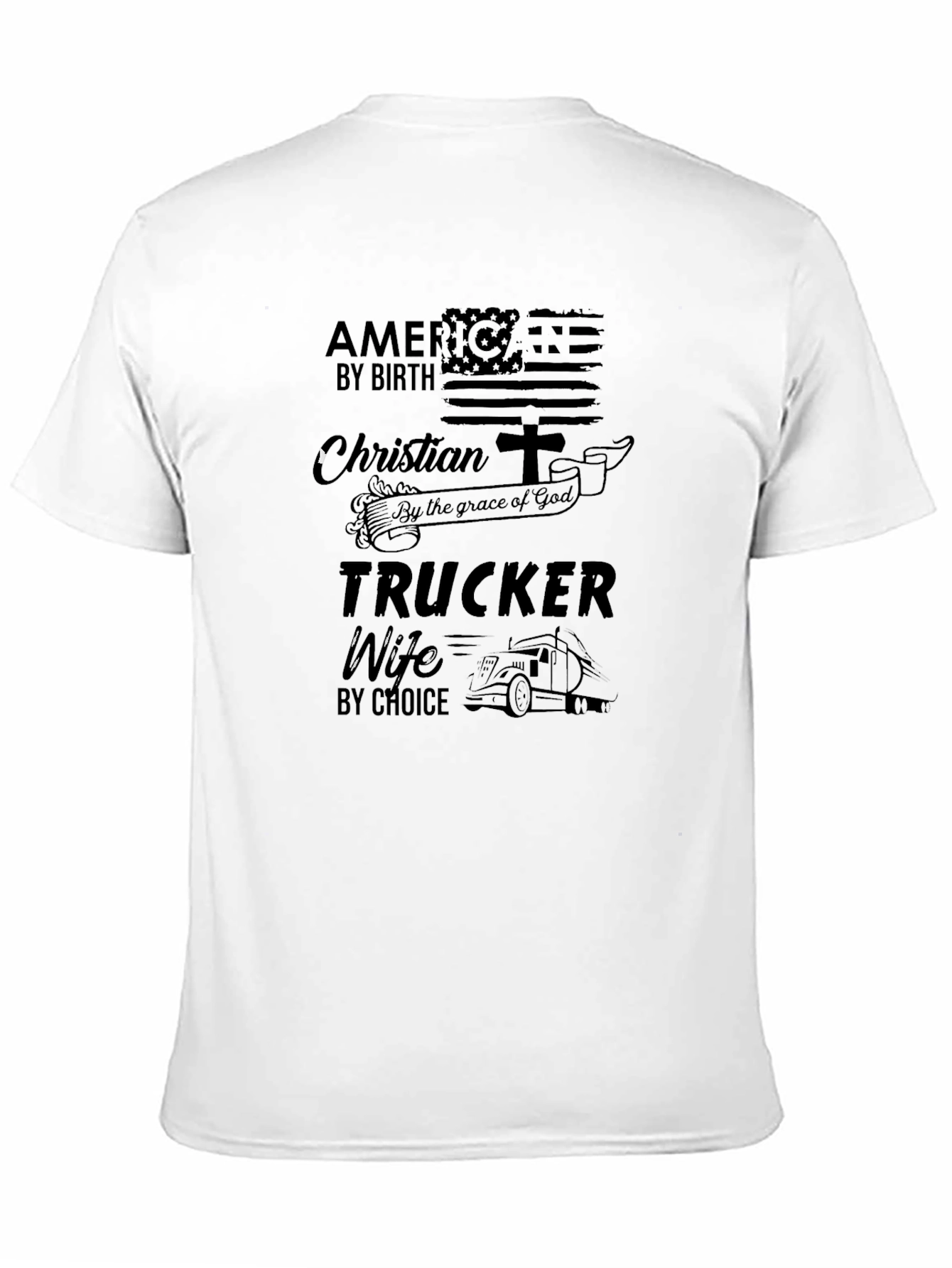 Christian Trucker Wife Black T-Shirt