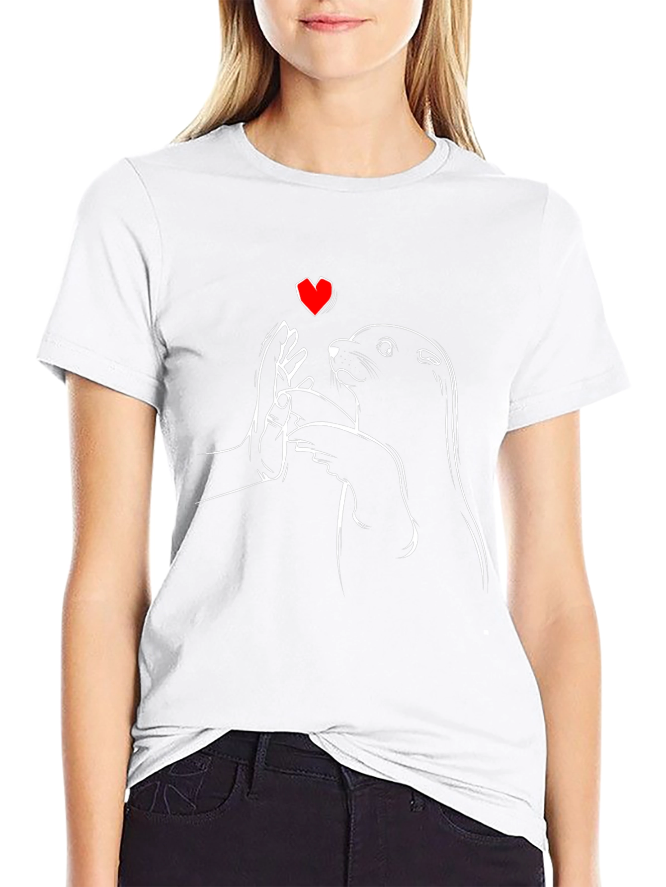 Otter Love Graphic Tee - Black