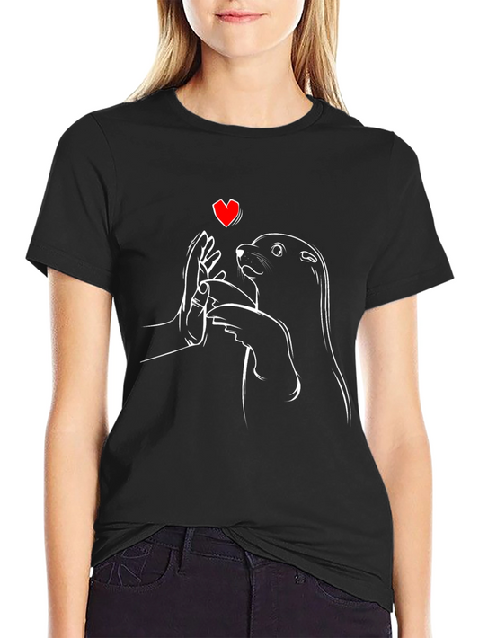 Otter Love Graphic Tee - Black