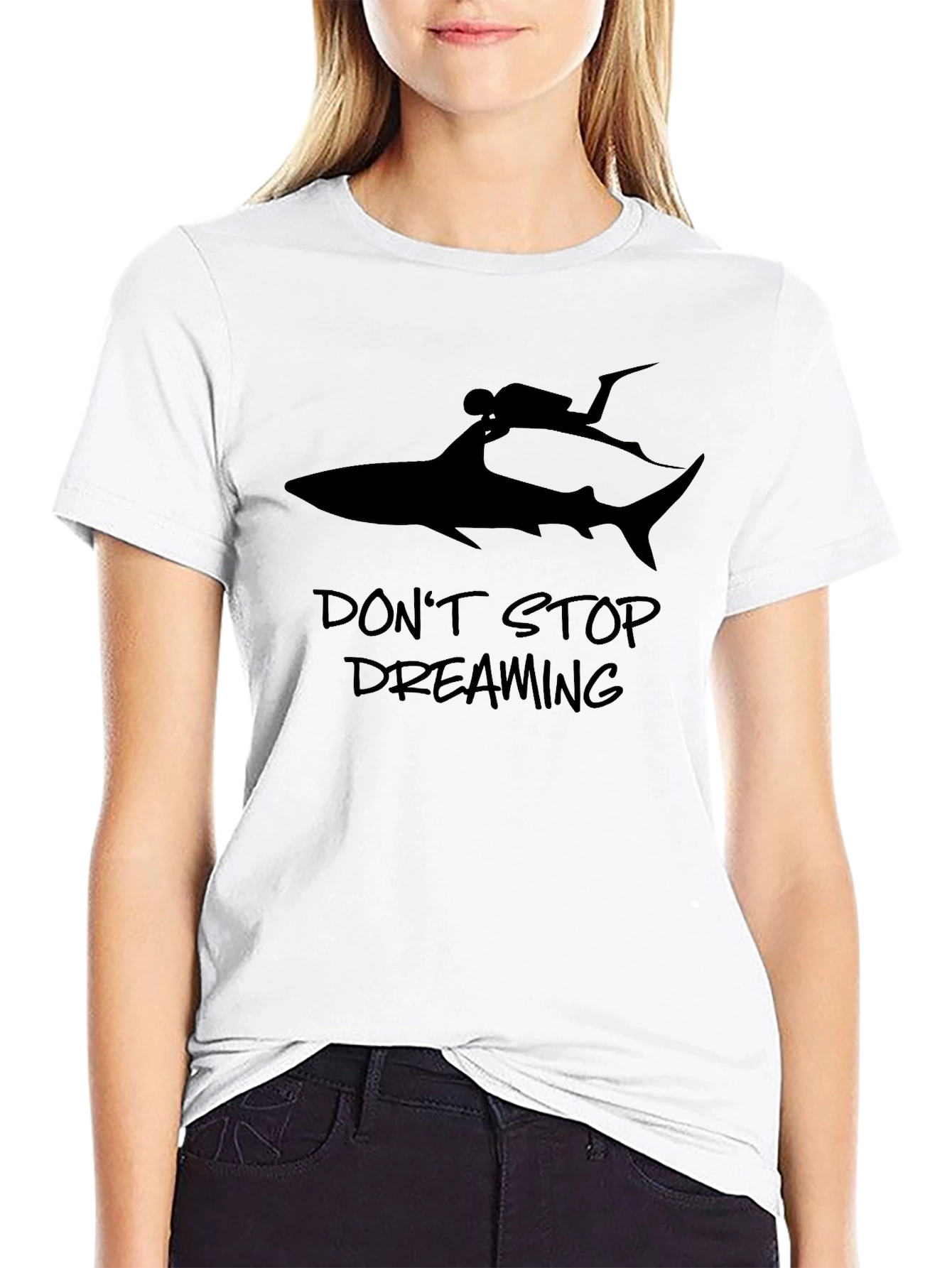 Shark Diver Graphic T-Shirt - Dont Stop Dreaming