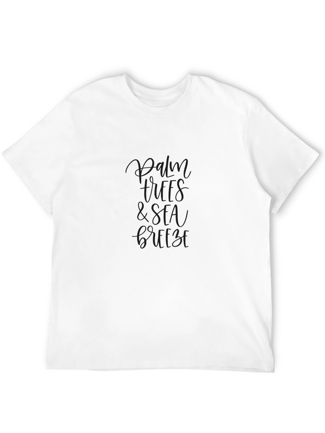 Palm Vibes & Sea Breeze Black T-Shirt
