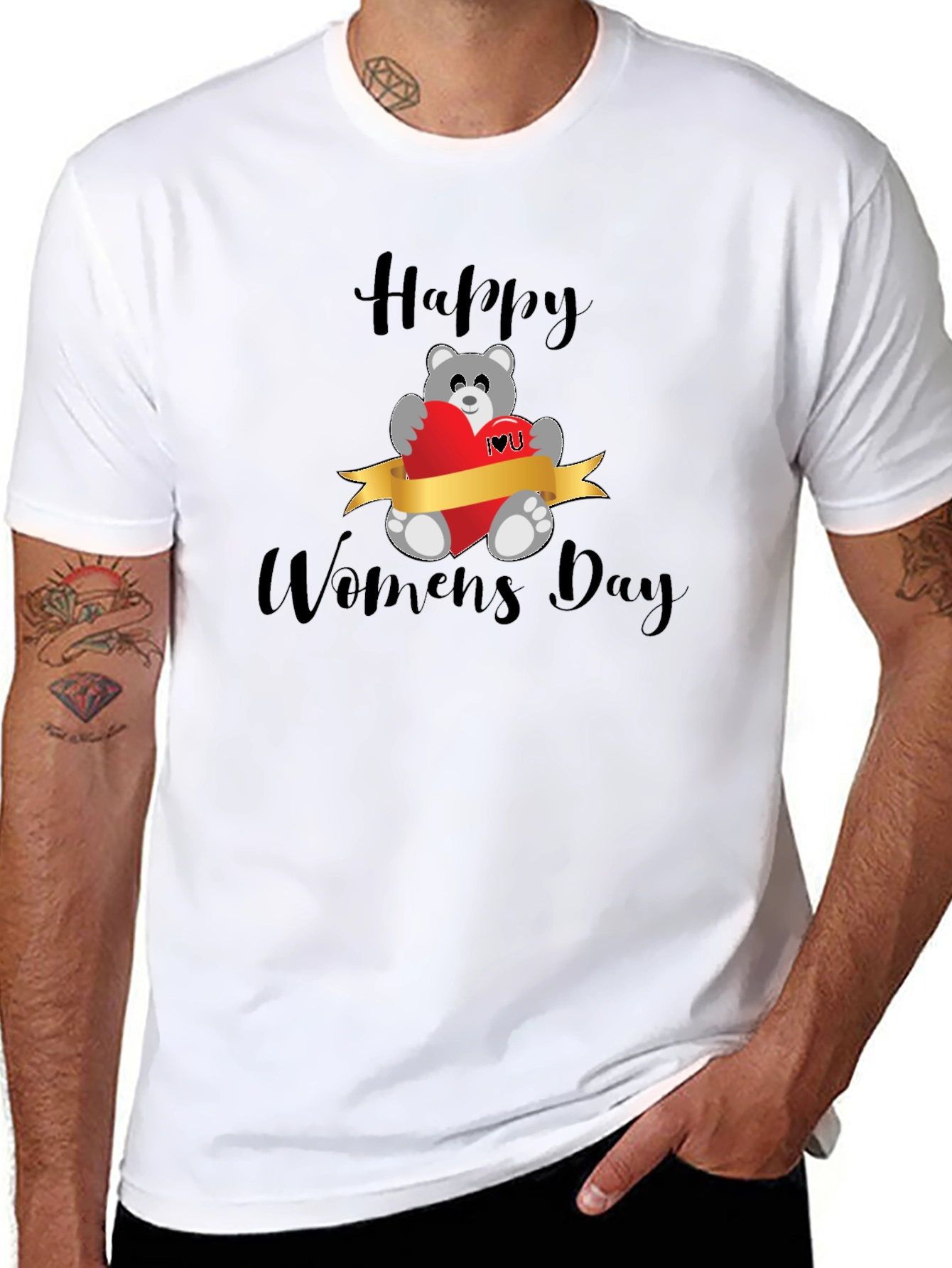 Happy Womens Day Teddy Bear T-Shirt