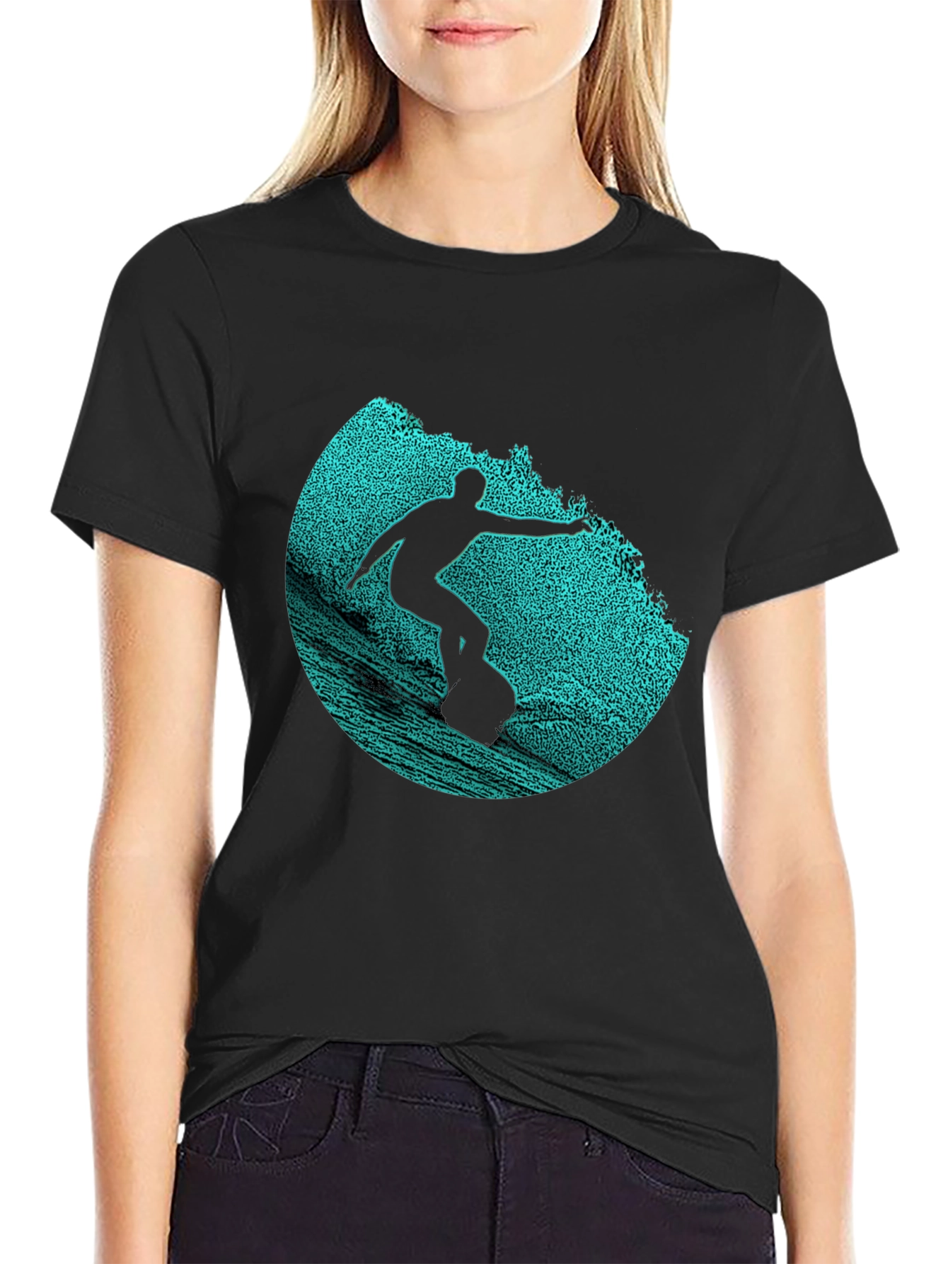 Surfer Graphic Print Crew Neck T-Shirt
