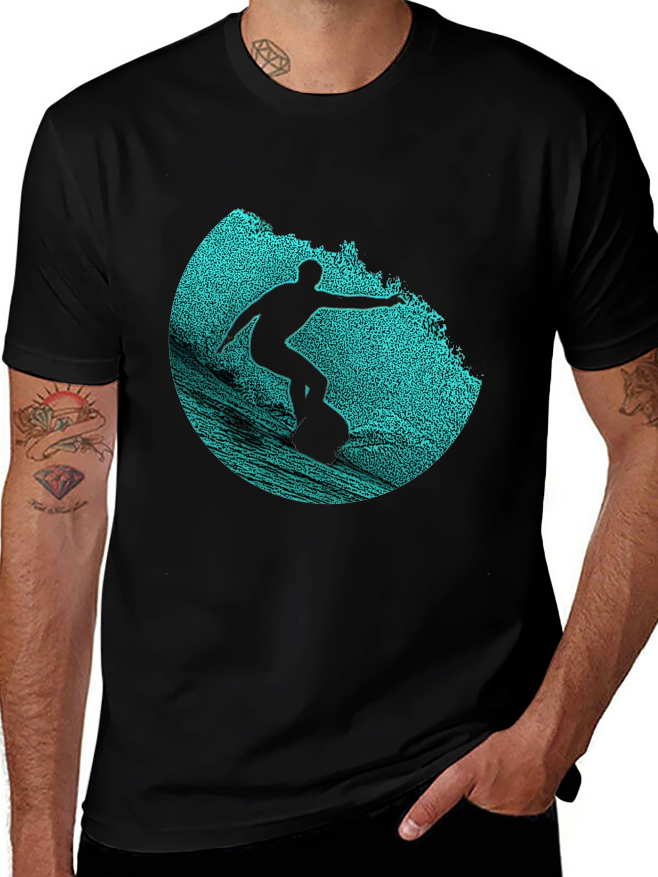 Surfer Graphic Print Crew Neck T-Shirt