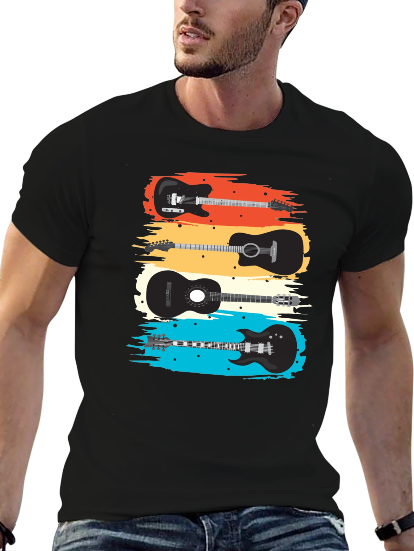 Guitar T-Shirt - Retro Music Tee