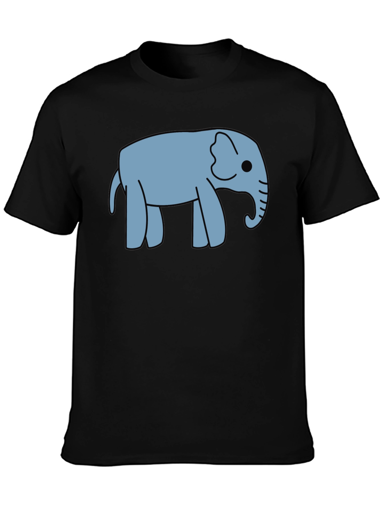 Cute Elephant Graphic Black T-Shirt
