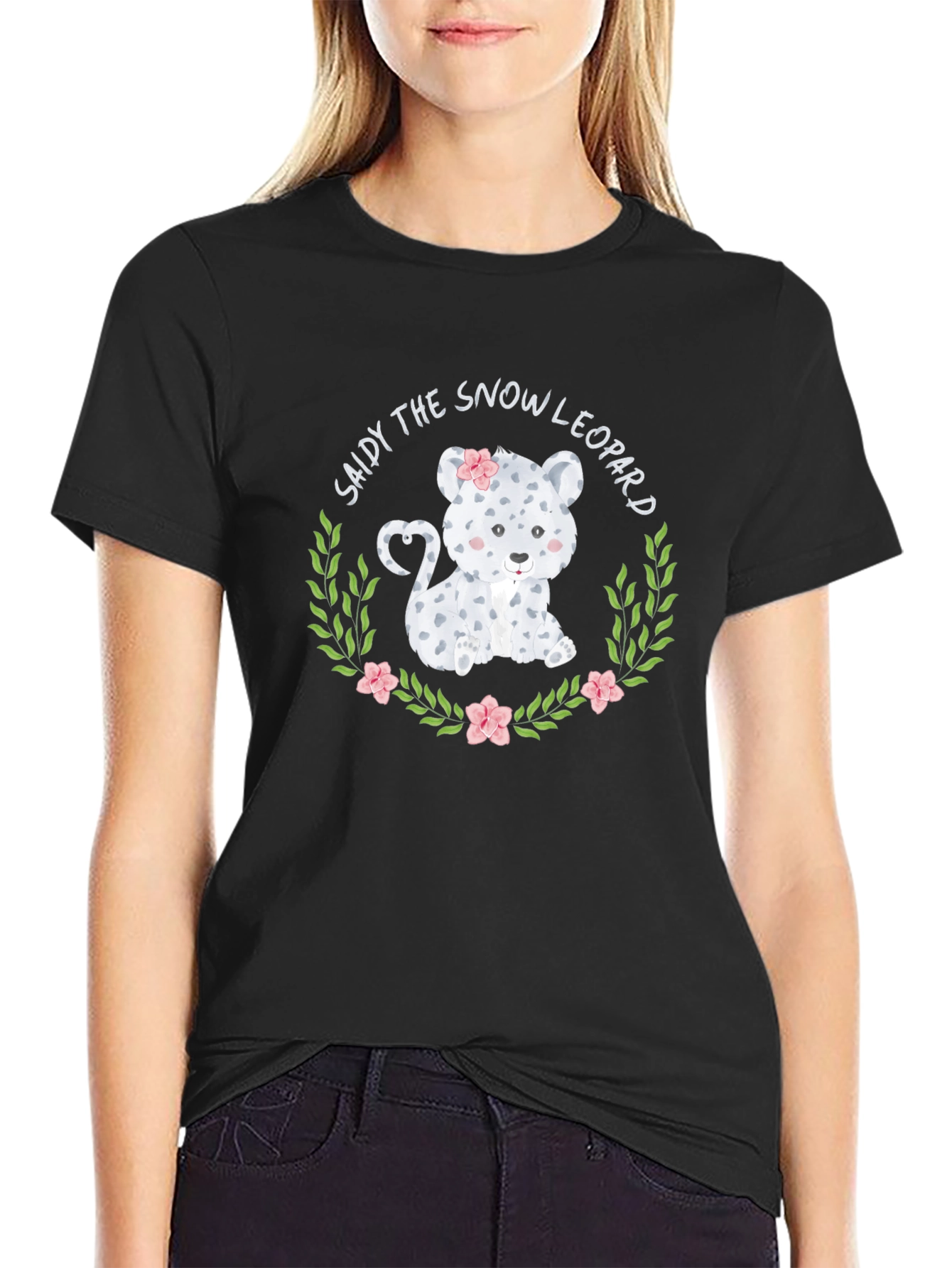 Snow Leopard Graphic Tee - Cute Animal Print