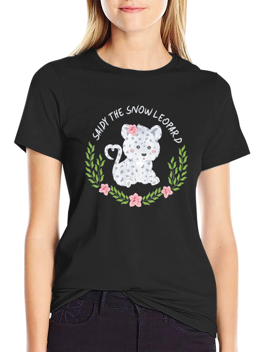 Snow Leopard Graphic Tee - Cute Animal Print