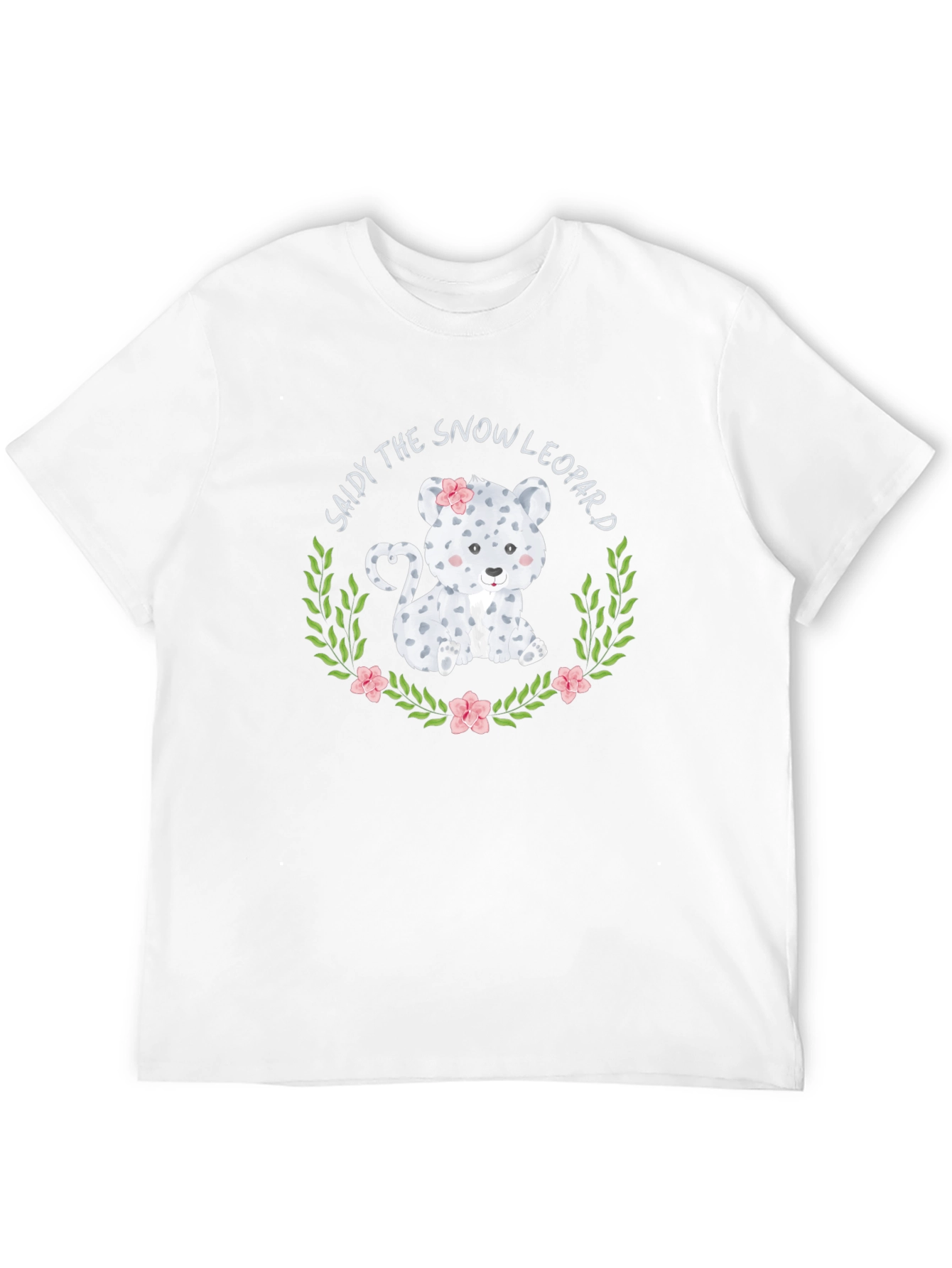 Snow Leopard Graphic Tee - Cute Animal Print