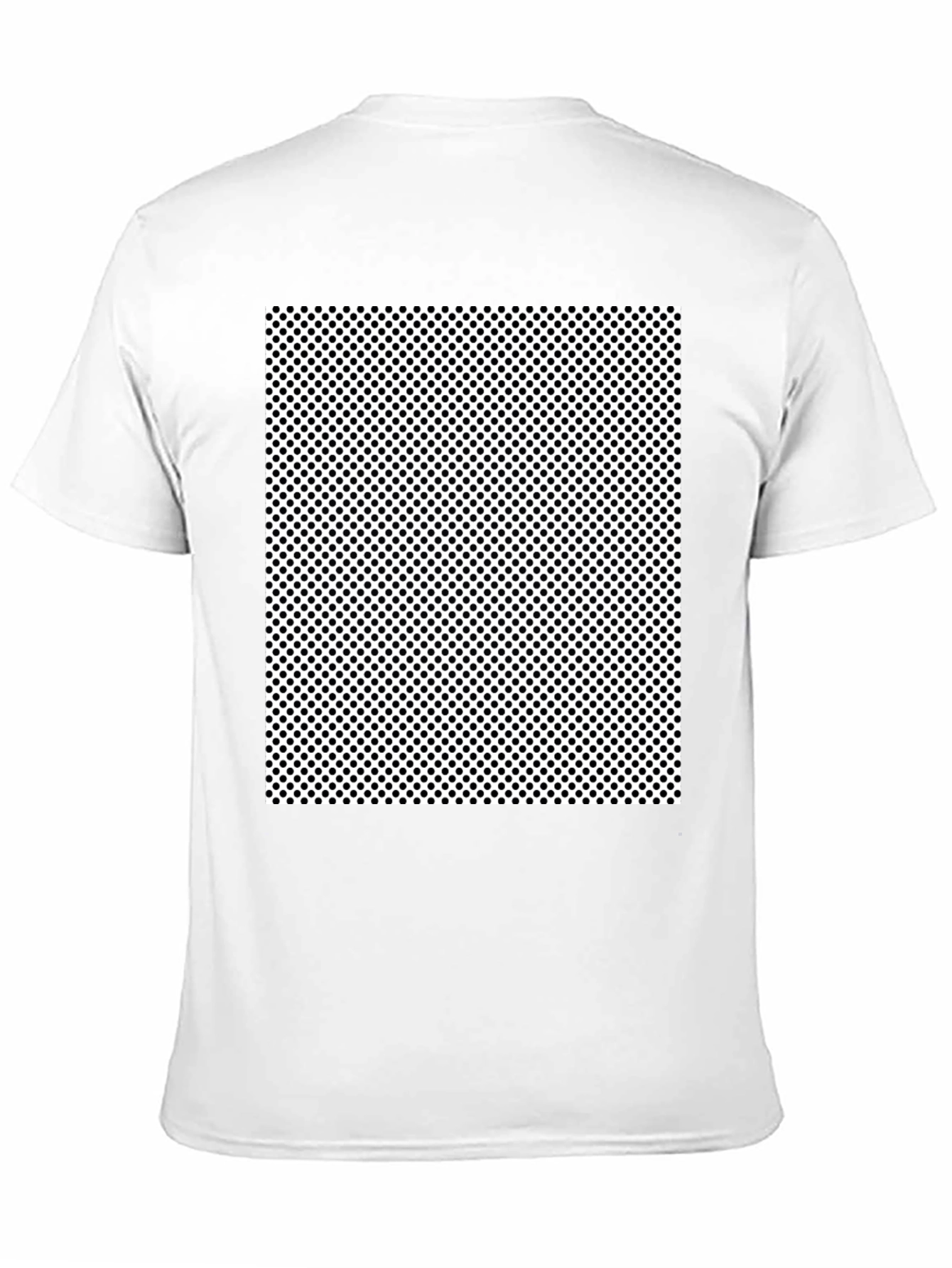 Black T-Shirt with Polka Dot Square Graphic