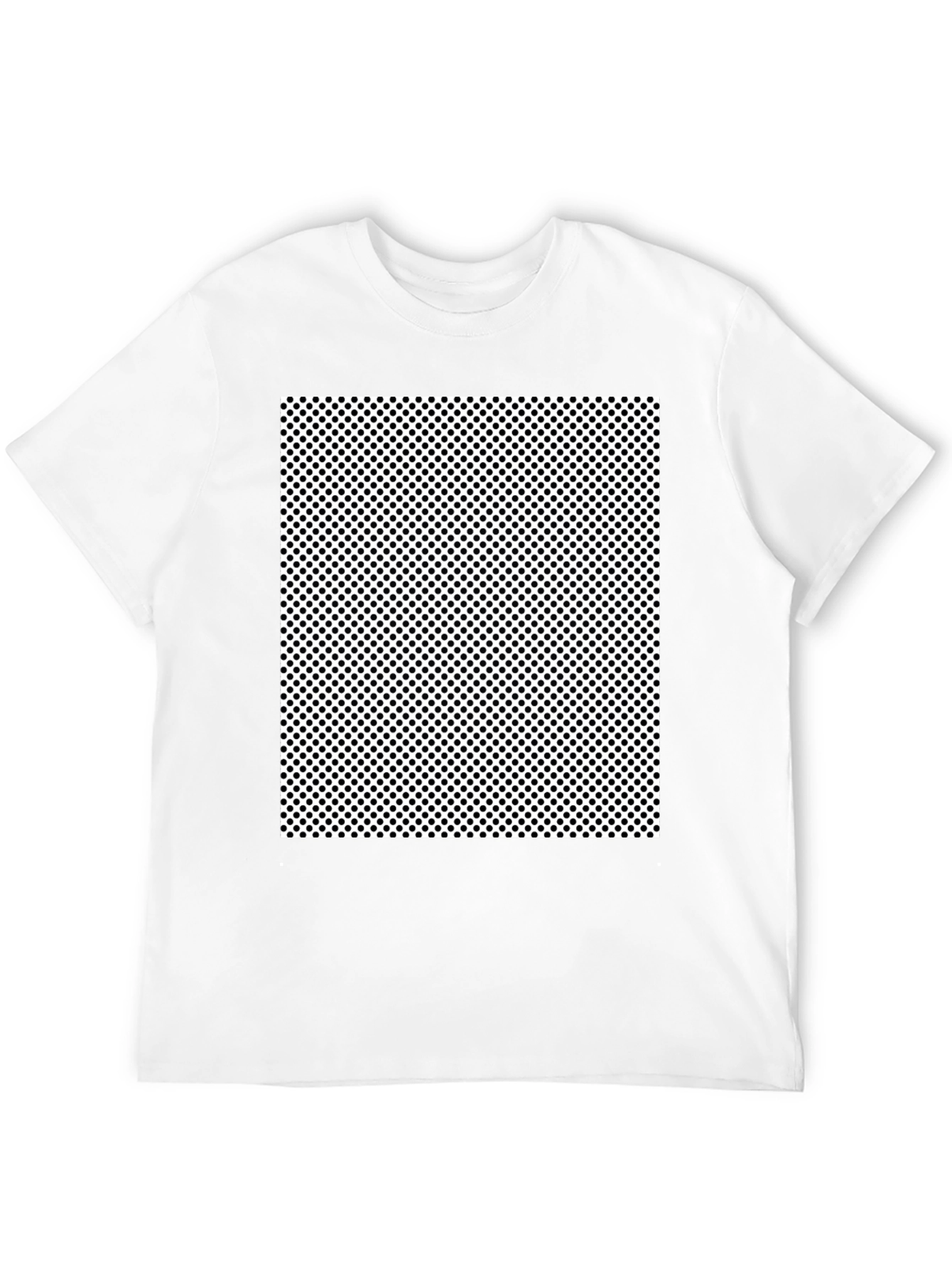 Black T-Shirt with Polka Dot Square Graphic