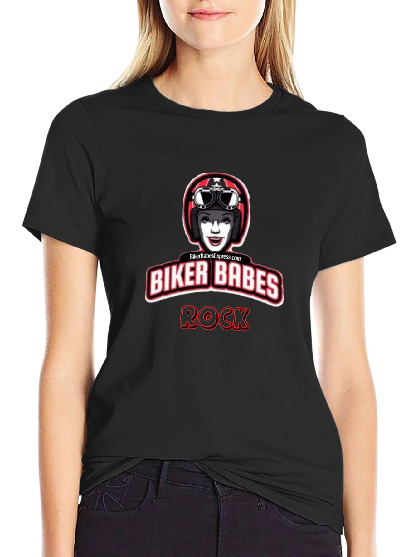 Biker Babes Rock Graphic Tee - Black