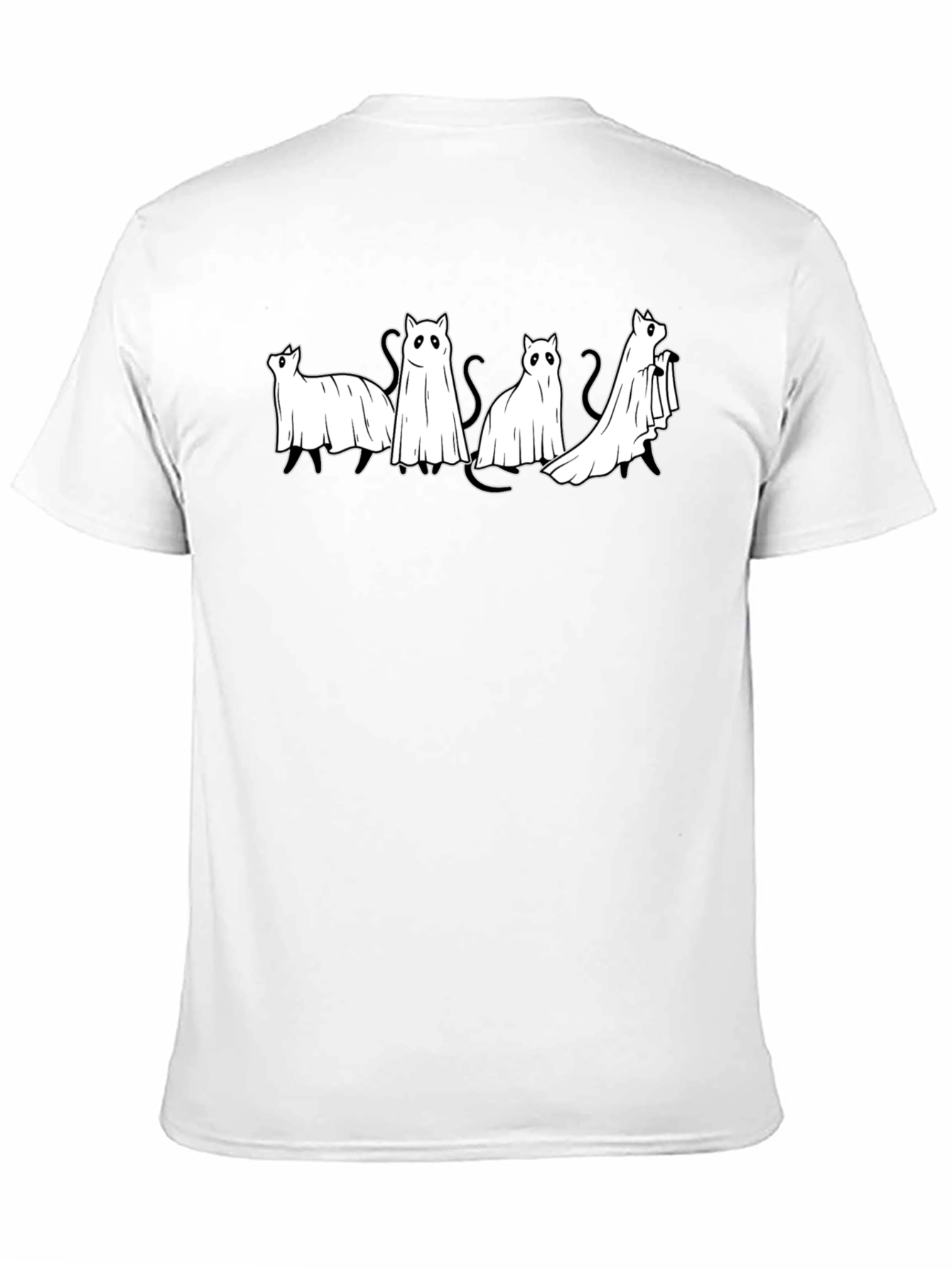 Ghost Cats Black T-Shirt - Spooky & Cute