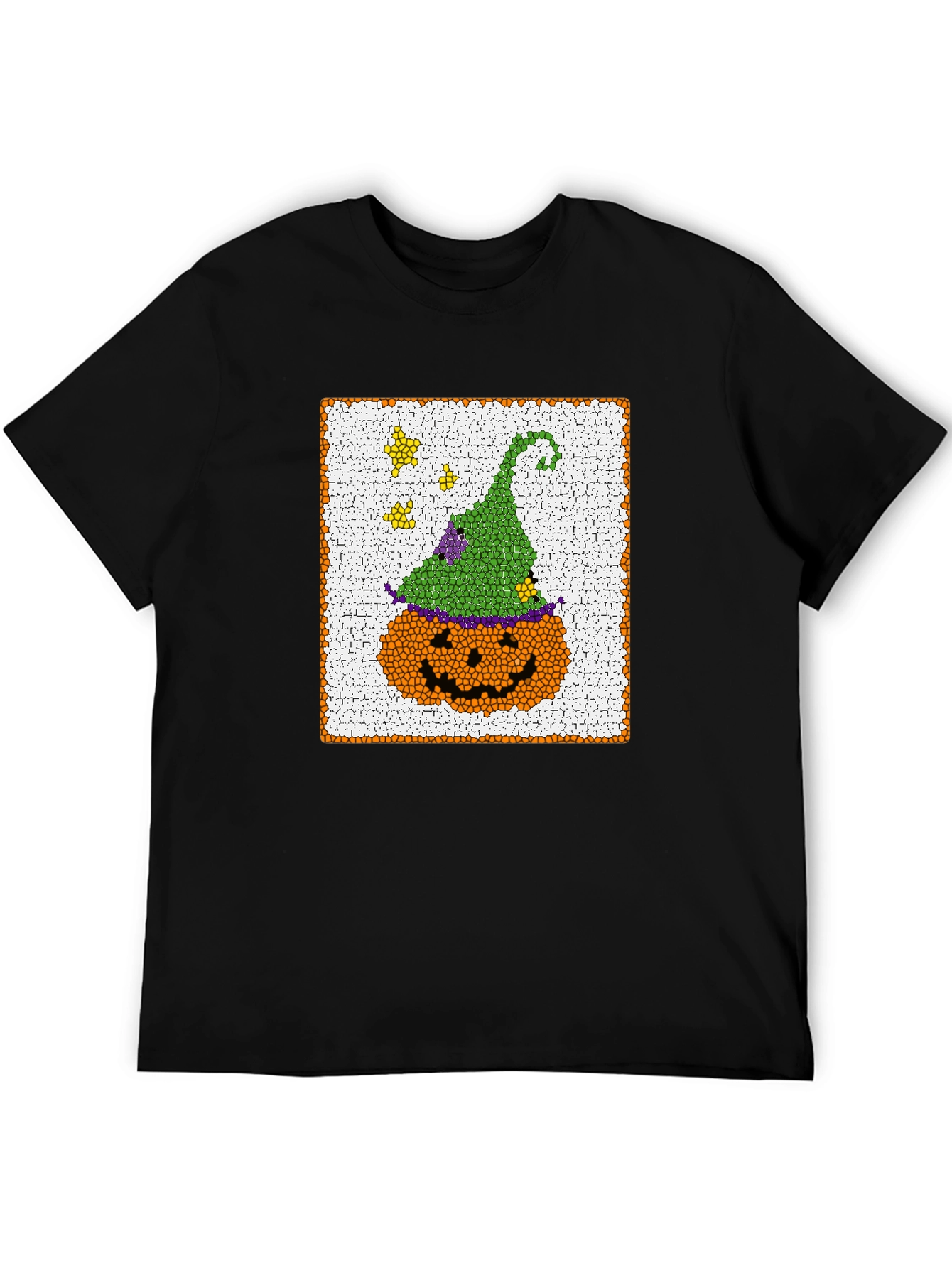 Halloween Pumpkin Witch Hat Graphic T-Shirt