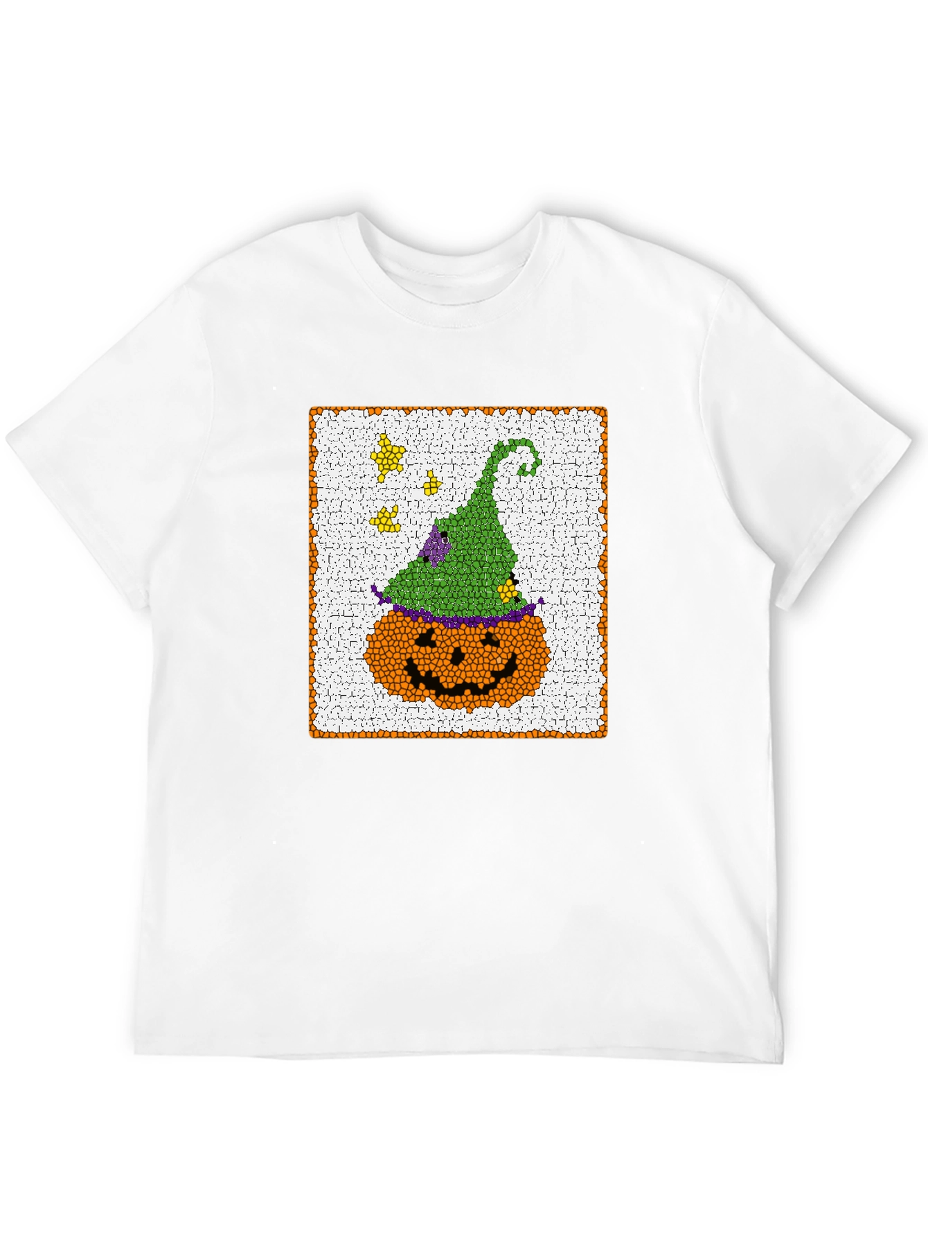 Halloween Pumpkin Witch Hat Graphic T-Shirt