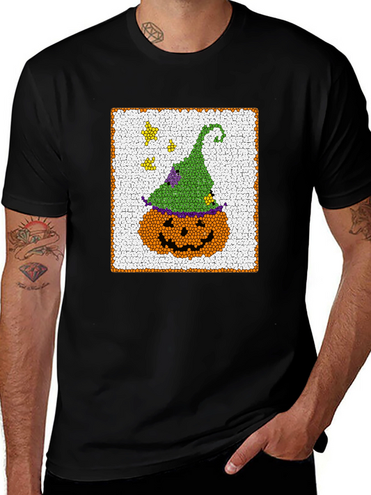 Halloween Pumpkin Witch Hat Graphic T-Shirt