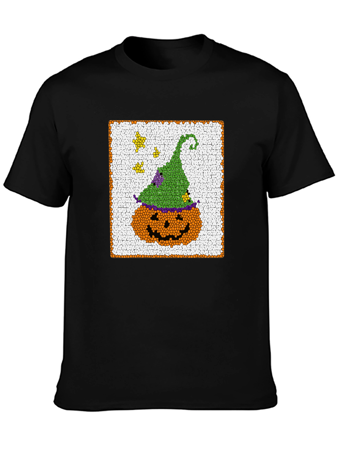 Halloween Pumpkin Witch Hat Graphic T-Shirt