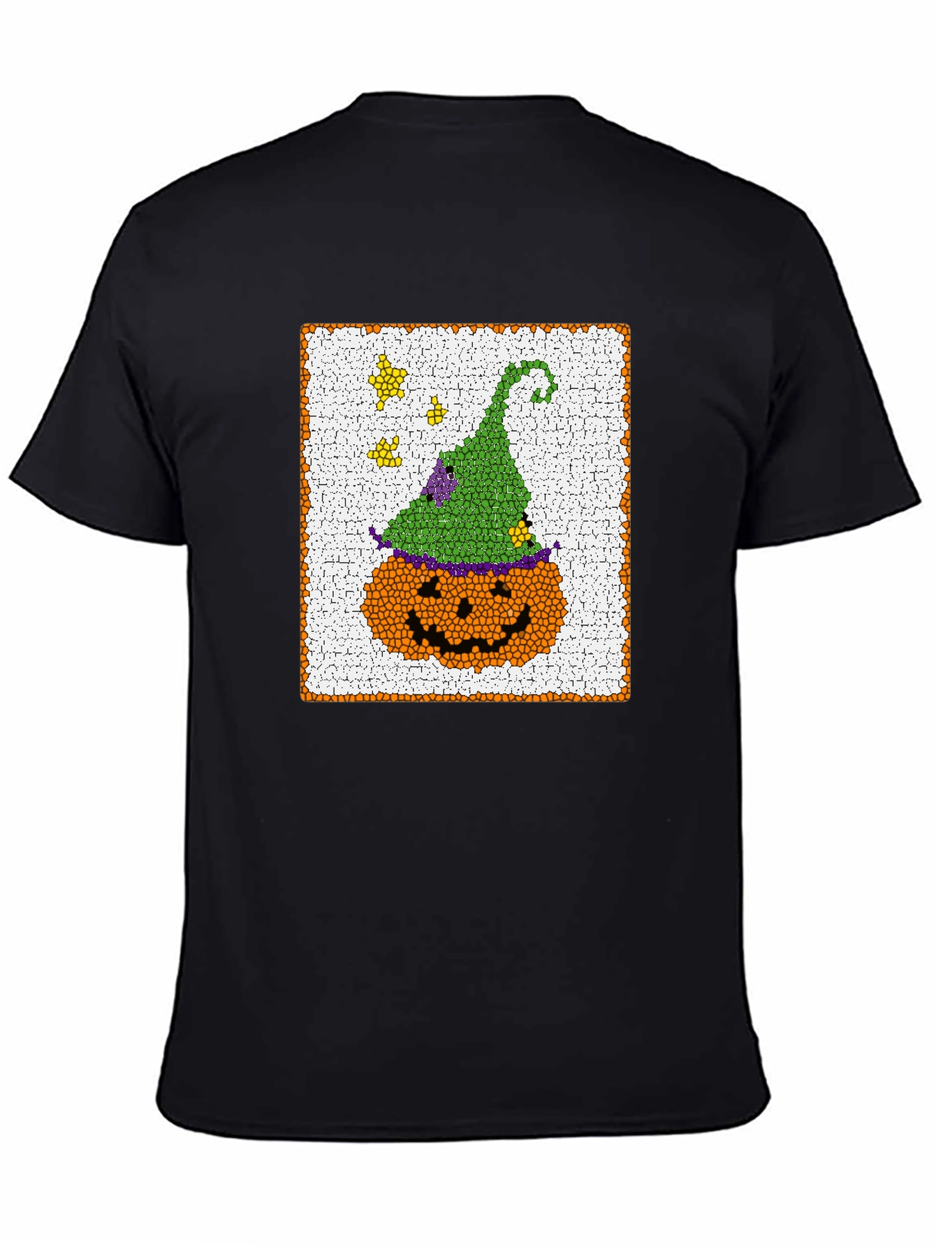 Halloween Pumpkin Witch Hat Graphic T-Shirt