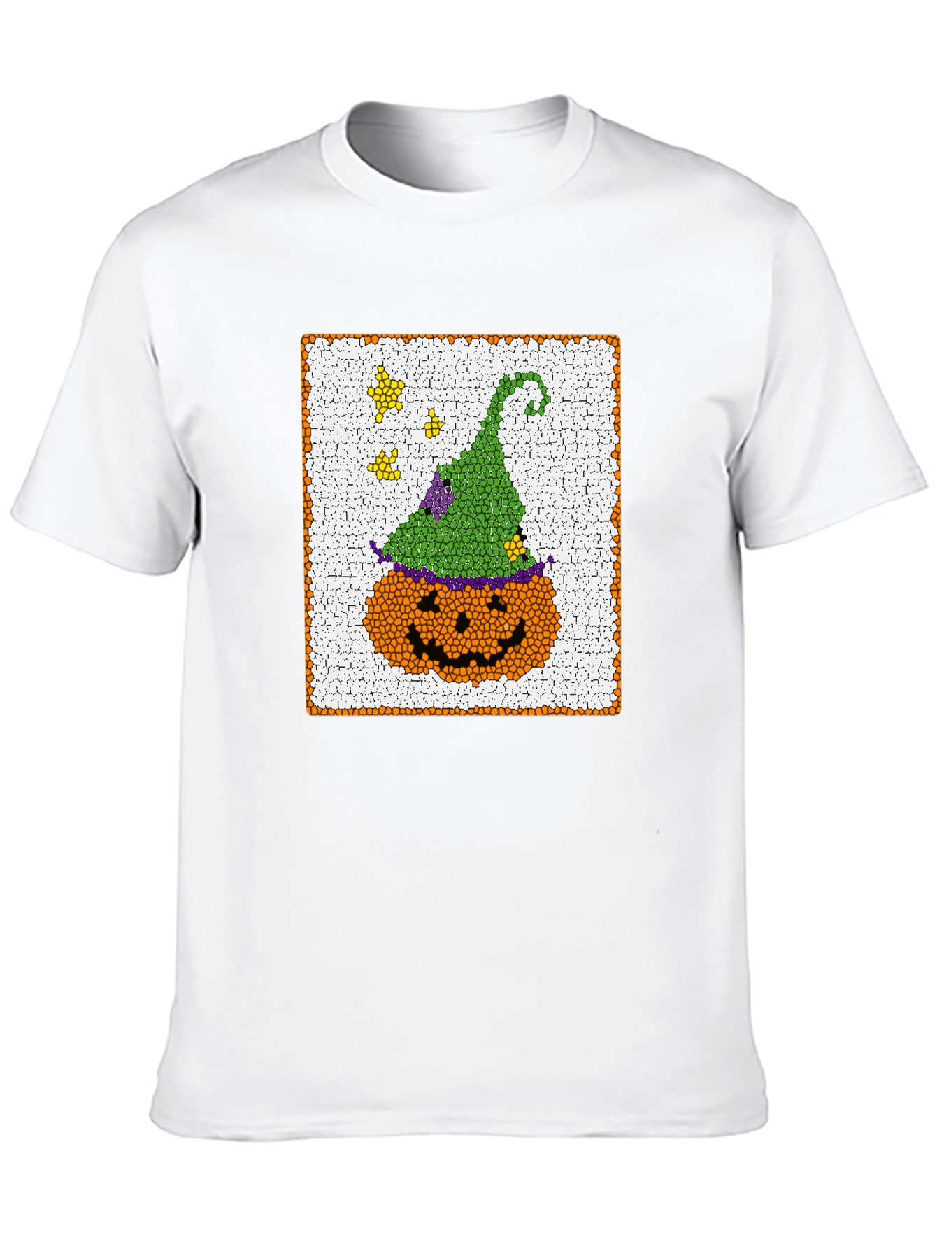 Halloween Pumpkin Witch Hat Graphic T-Shirt