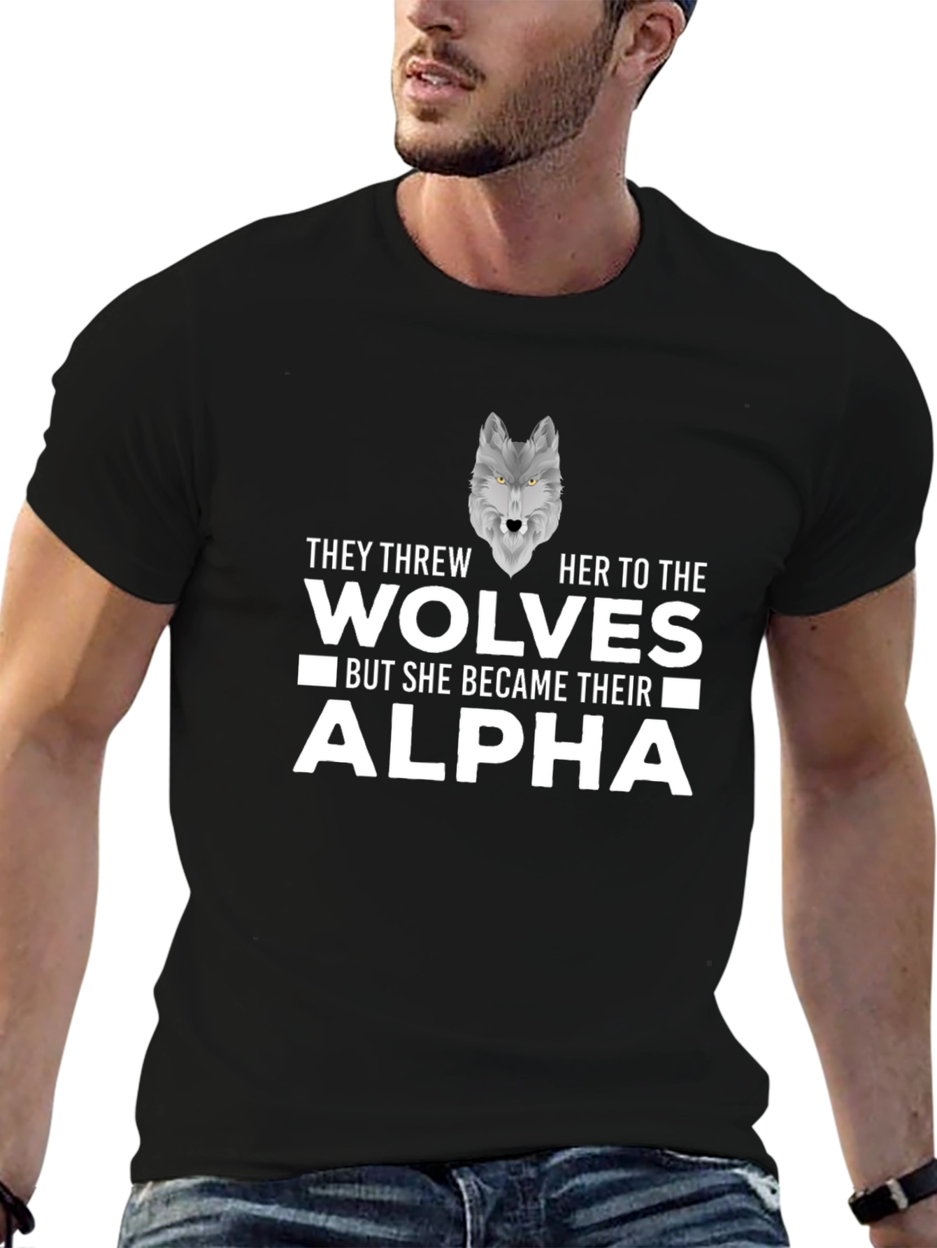 Wolf Alpha Graphic Tee - Statement T-Shirt