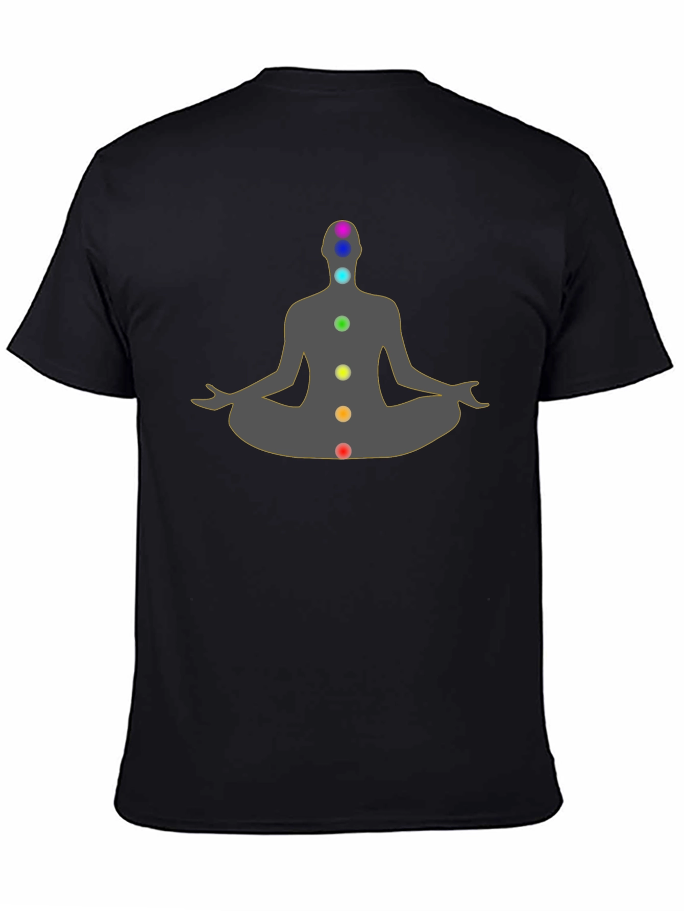 Chakra Meditation Graphic Black T-Shirt
