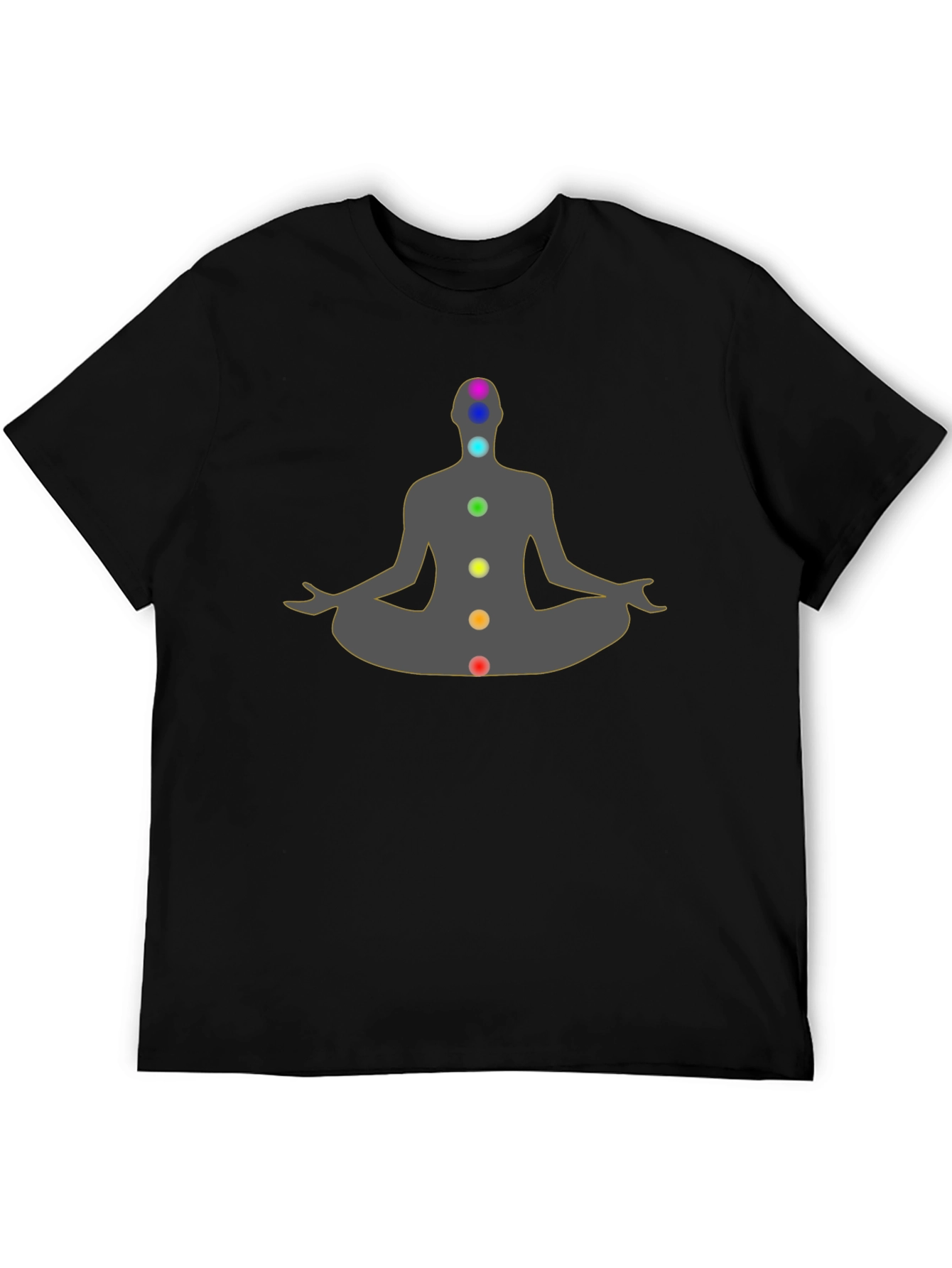Chakra Meditation Graphic Black T-Shirt