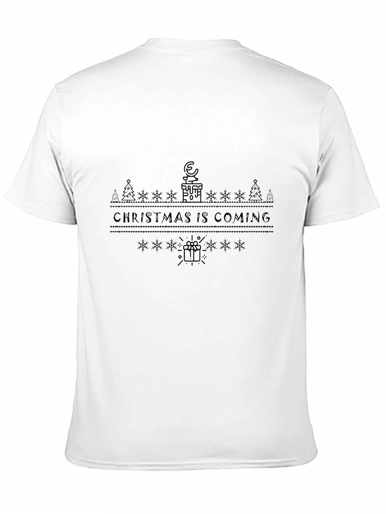 Christmas Is Coming Black Graphic Tee