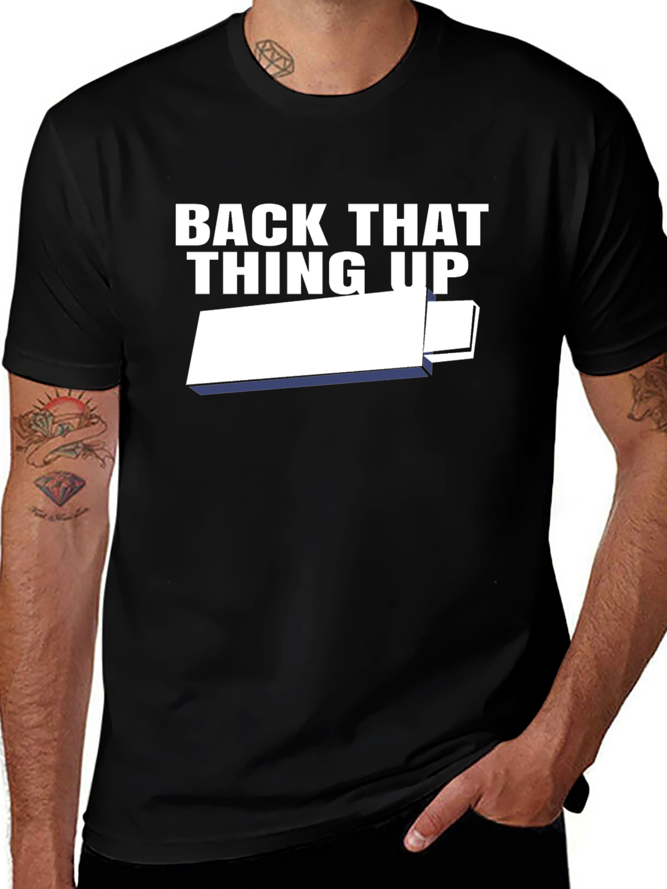 Back That Thing Up Black Graphic Tee