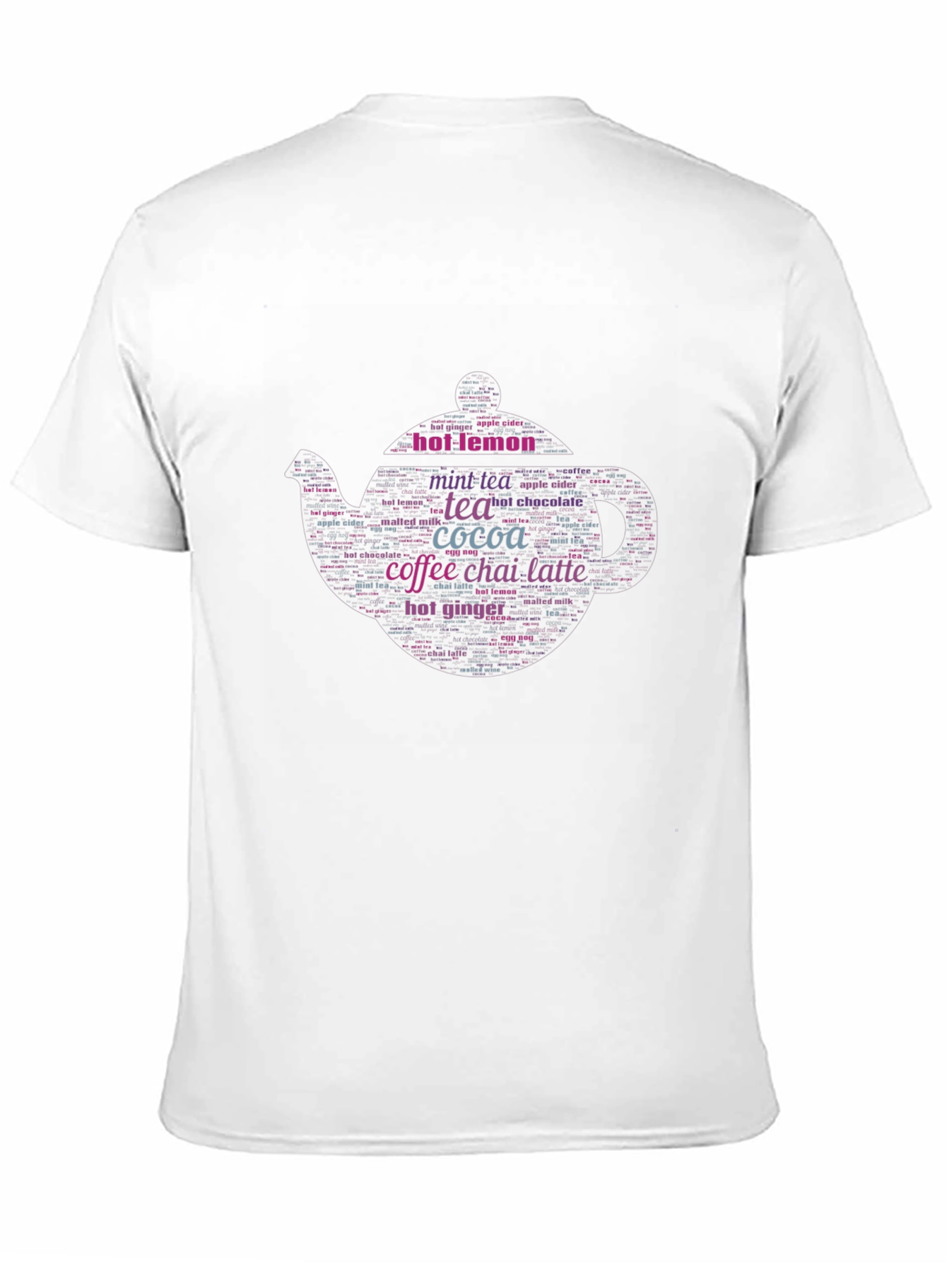 Hot Drinks Word Art Teapot Graphic T-Shirt