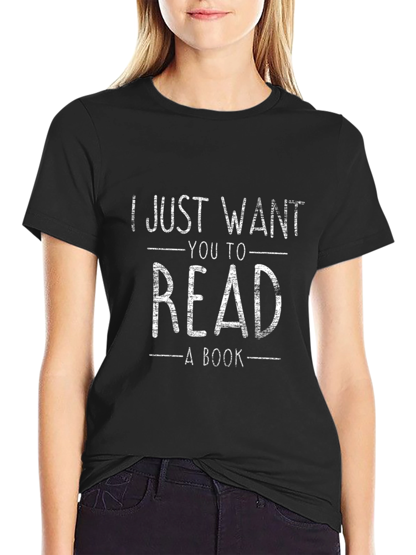 Read a Book Graphic T-Shirt - Black Novelty Design