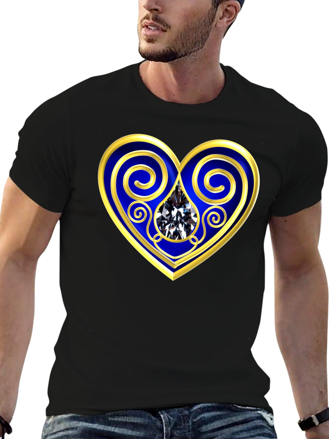 Heart Gemstone Graphic Tee - Stylish Comfort