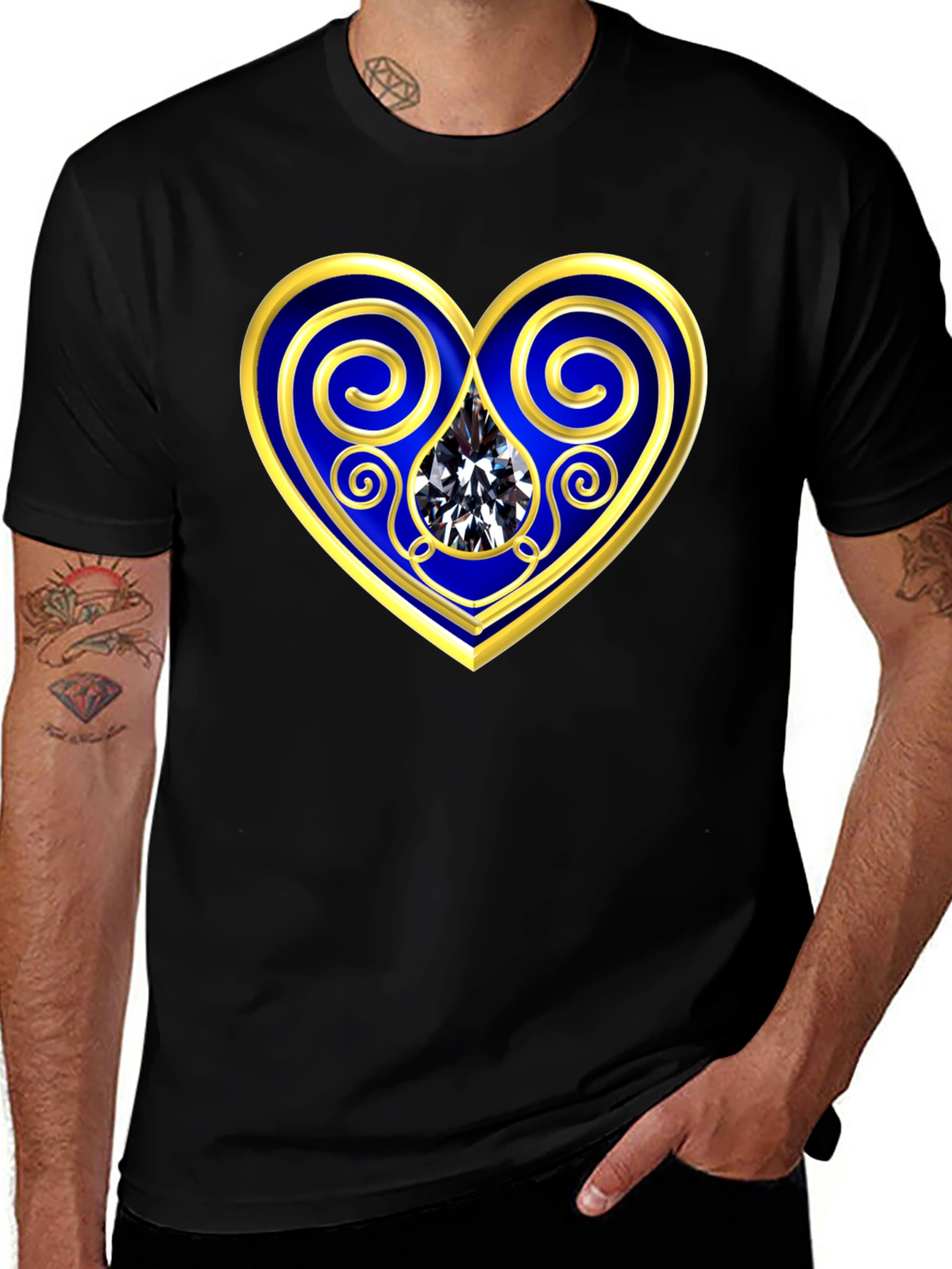 Heart Gemstone Graphic Tee - Stylish Comfort