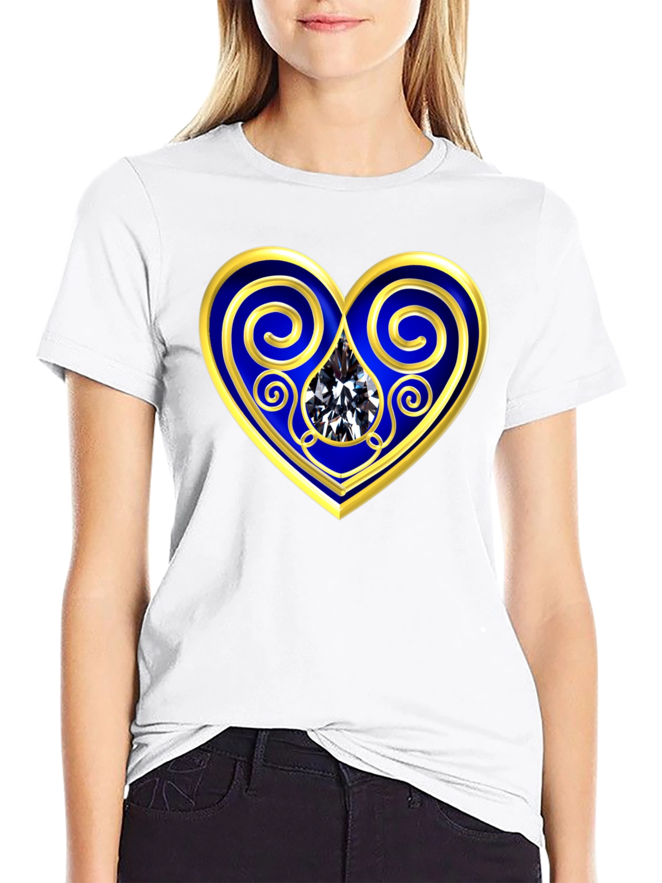 Heart Gemstone Graphic Tee - Stylish Comfort