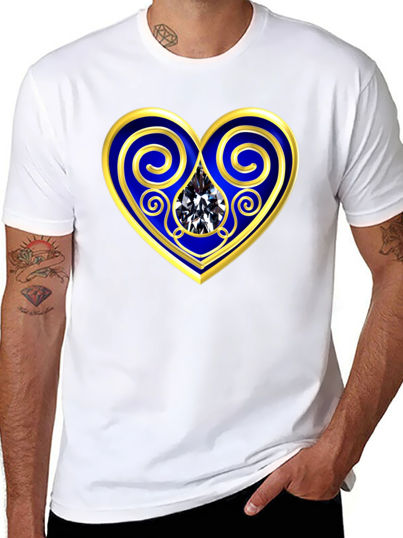 Heart Gemstone Graphic Tee - Stylish Comfort