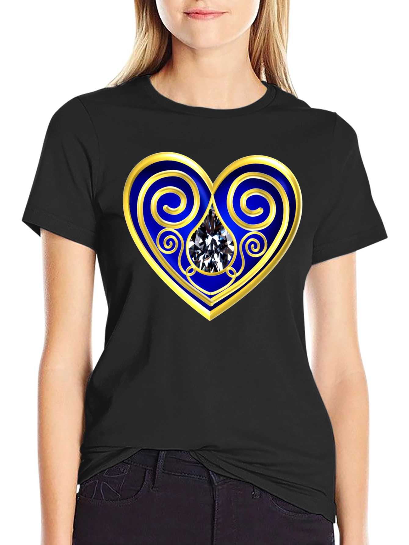 Heart Gemstone Graphic Tee - Stylish Comfort