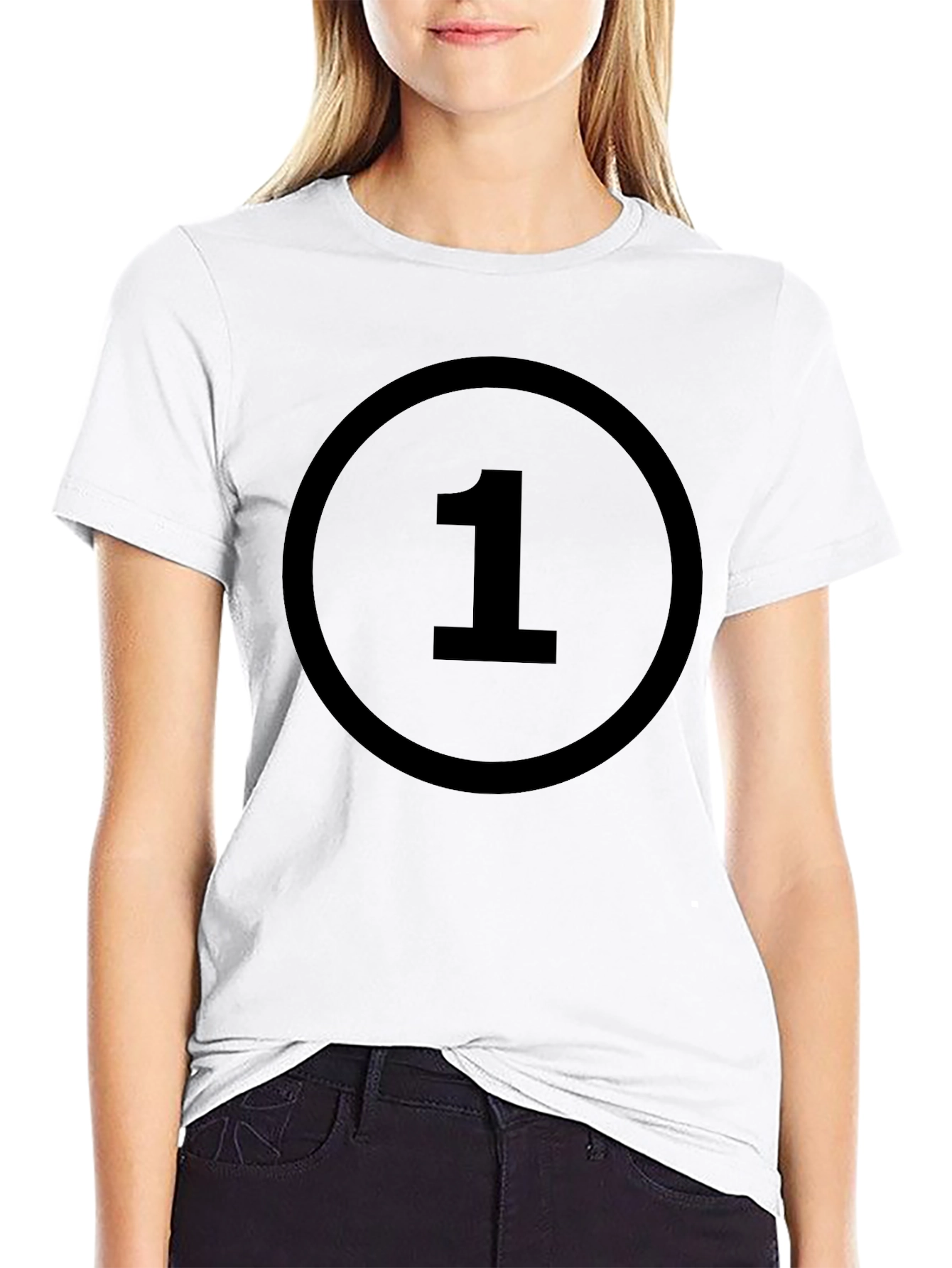 Number One Circle Graphic T-Shirt - Black
