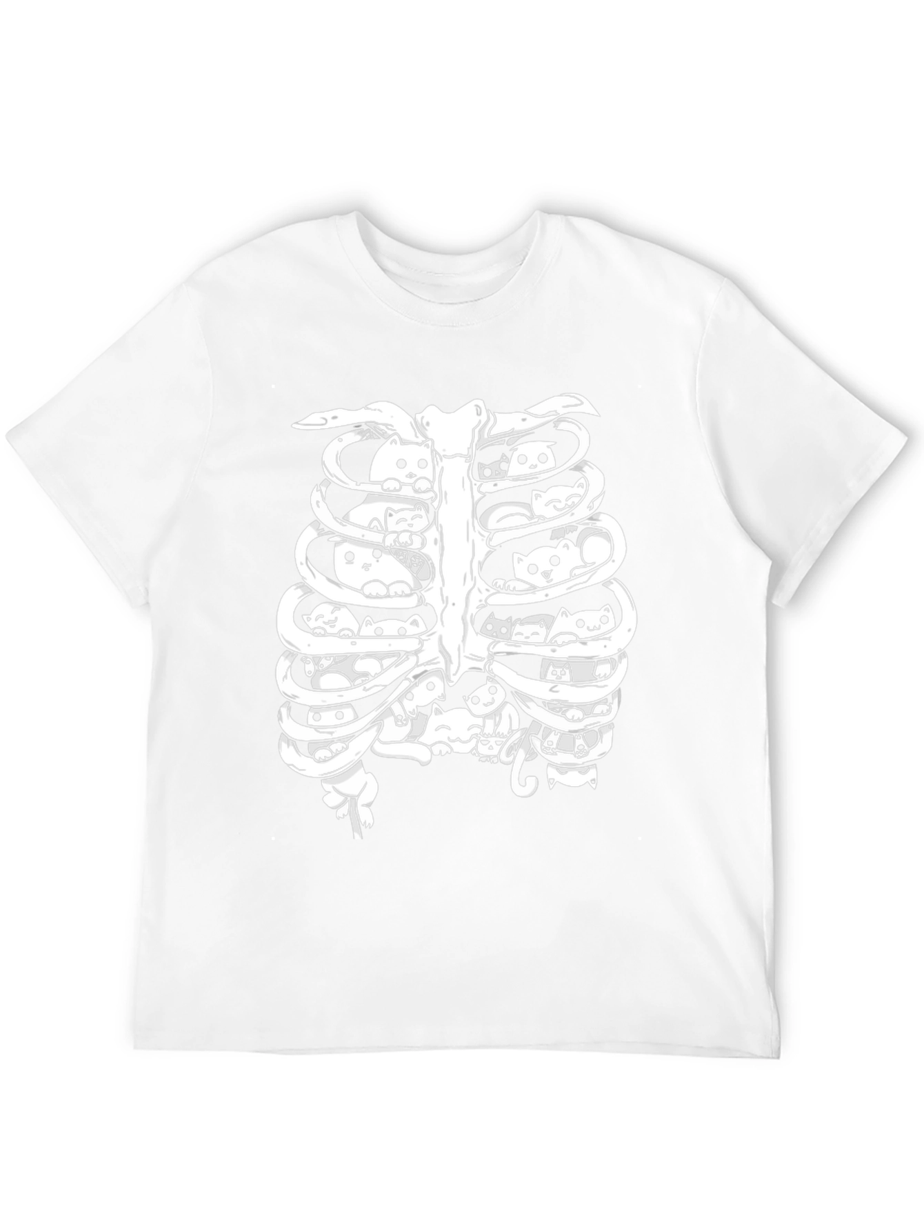 Cat Ribcage T-Shirt - Unisex Black Tee