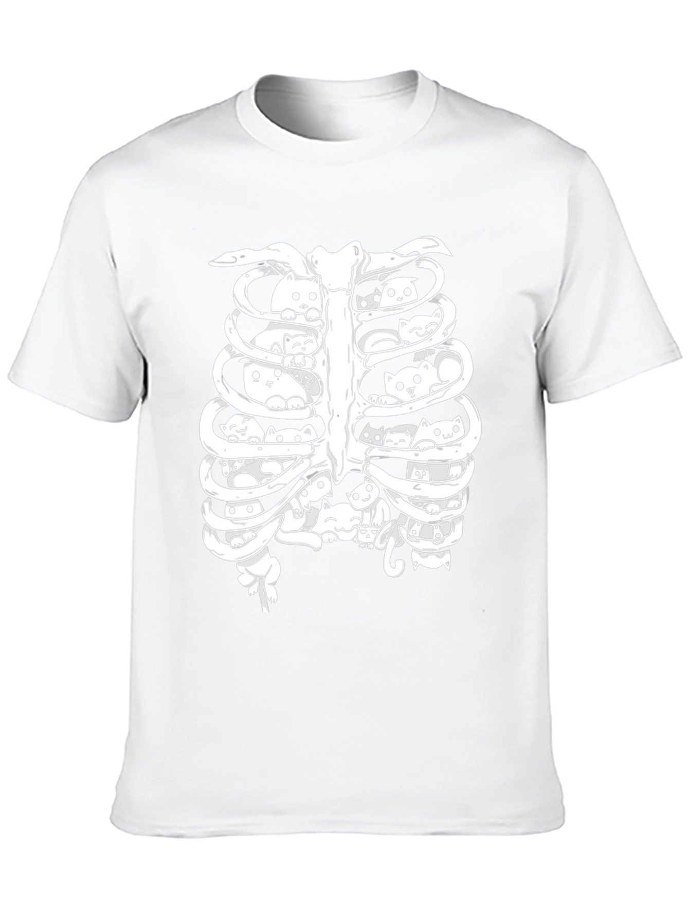 Cat Ribcage T-Shirt - Unisex Black Tee