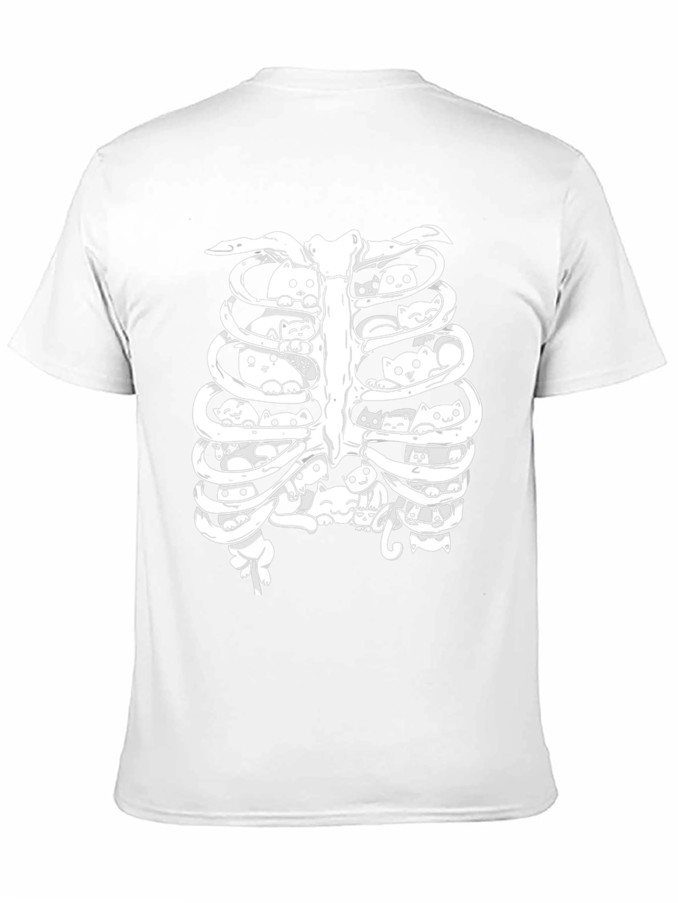 Cat Ribcage T-Shirt - Unisex Black Tee