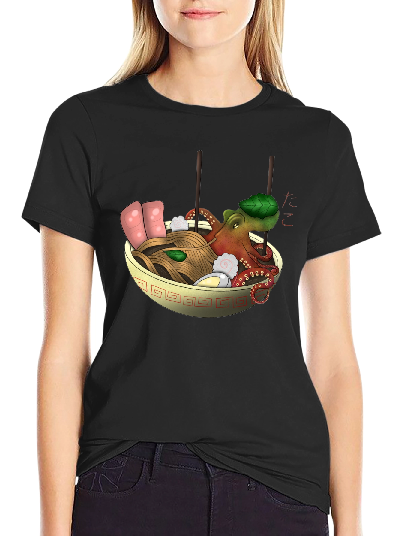 Octopus Ramen Black T-Shirt
