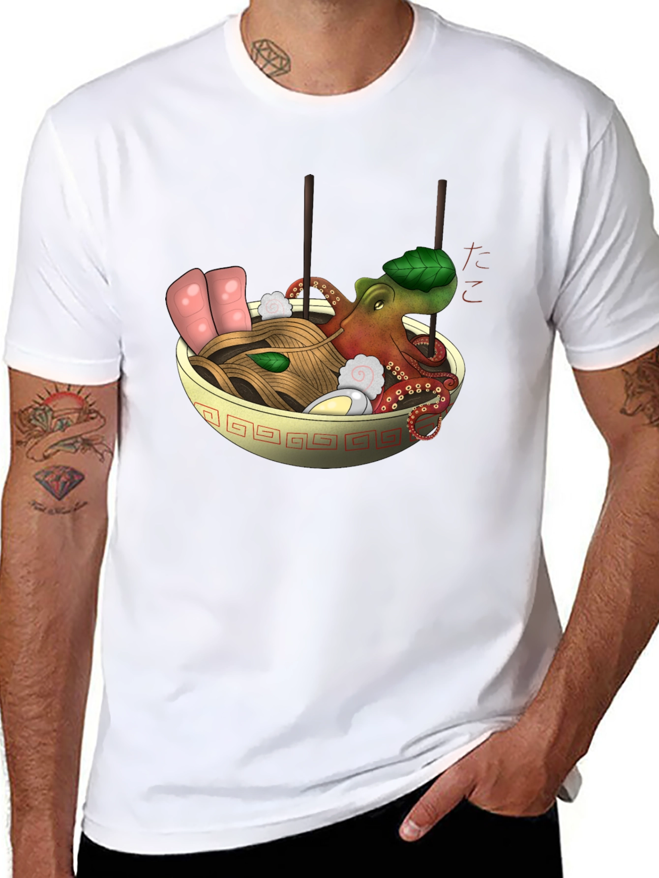 Octopus Ramen Black T-Shirt