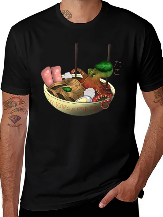 Octopus Ramen Black T-Shirt