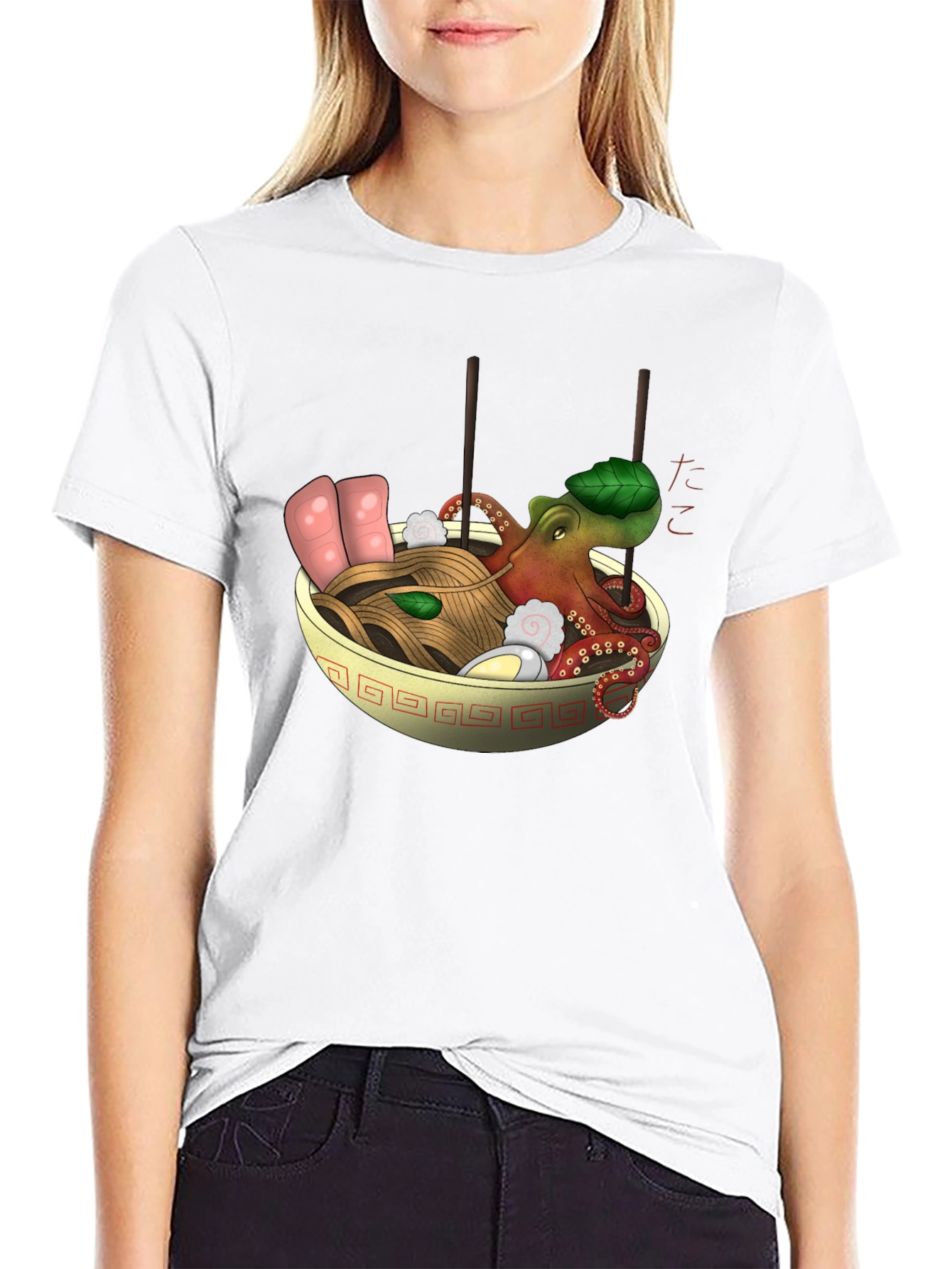 Octopus Ramen Black T-Shirt