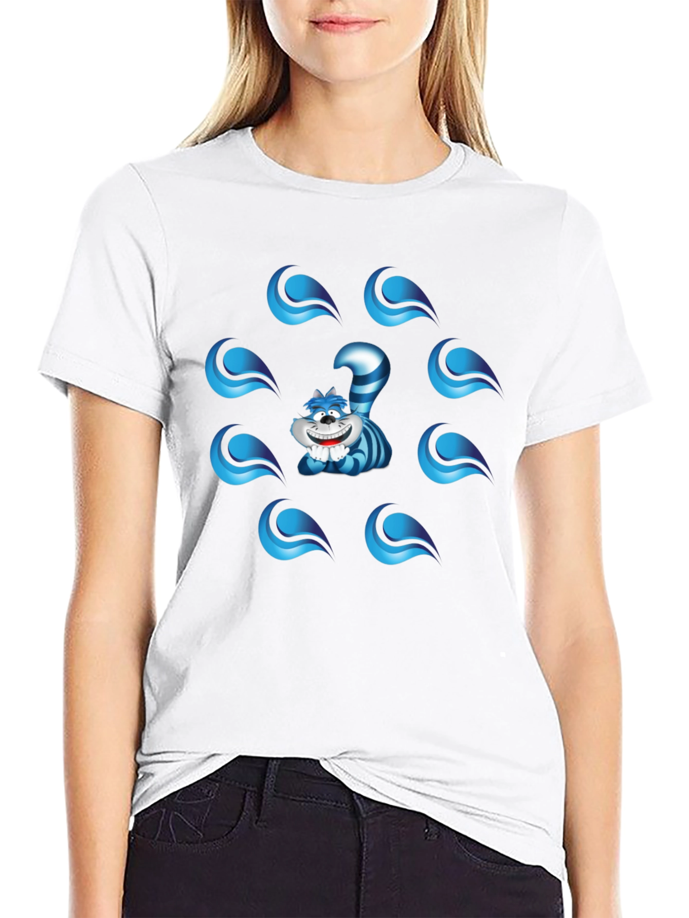 Cheshire Cat Graphic T-Shirt - Mens Black Tee